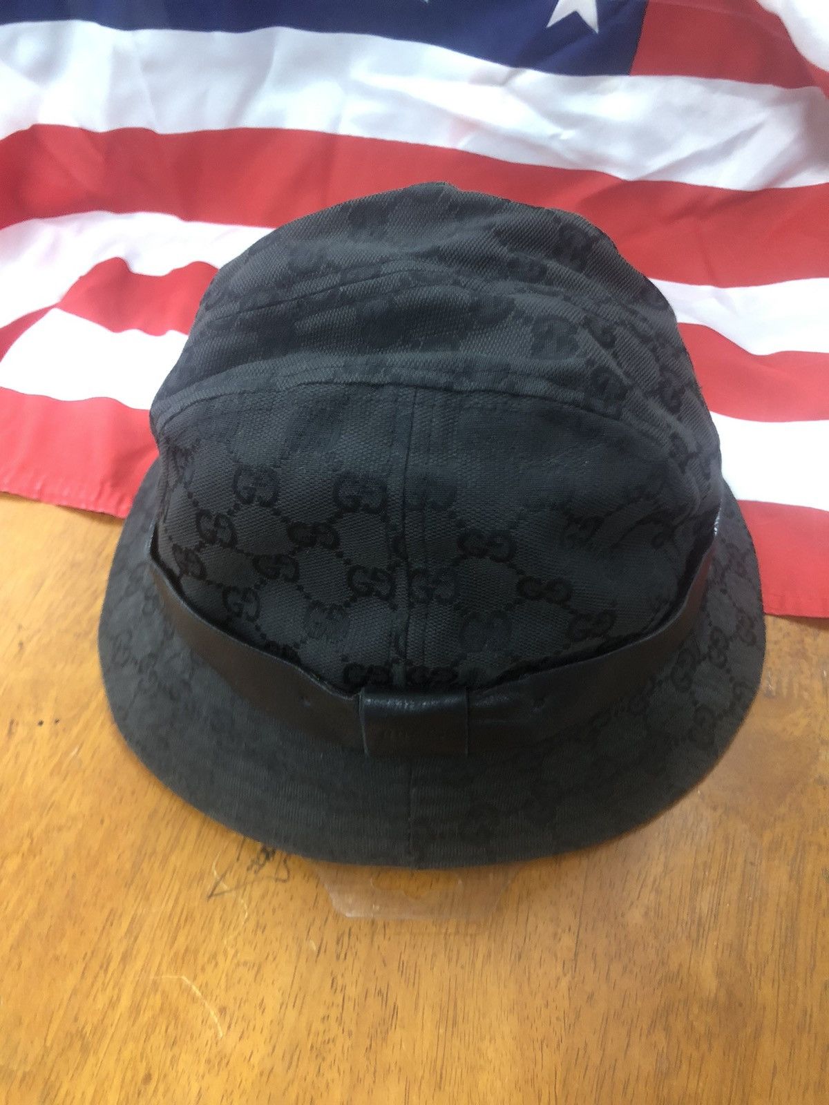Gucci Vintage GUCCI Bucket Hat Monogram Medium Leather Size 40 - 1 Thumbnail