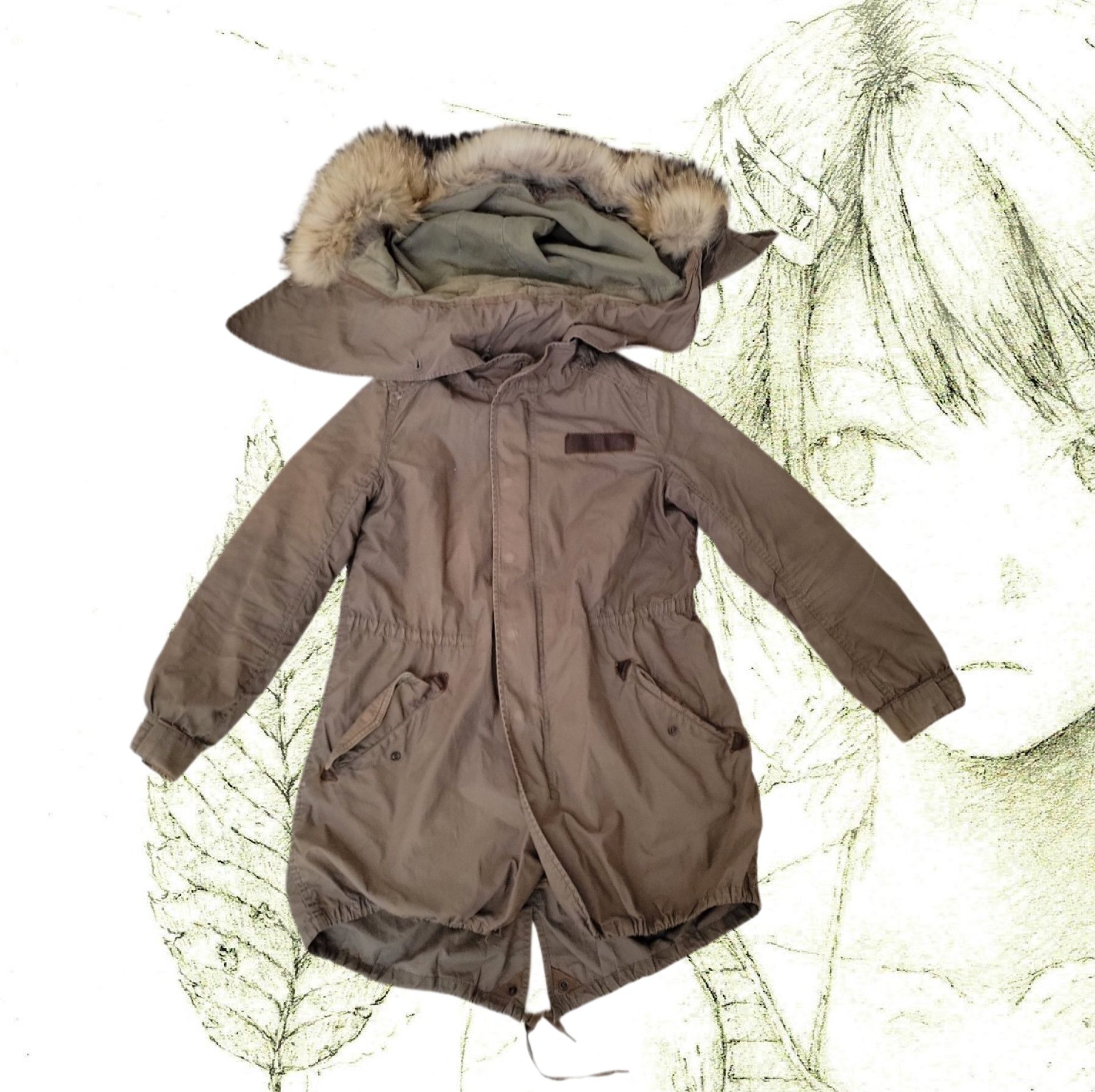 Image of Archival Clothing x Vintage Goa Zip Up Military Jacket in Brown, Women's (Size Small)