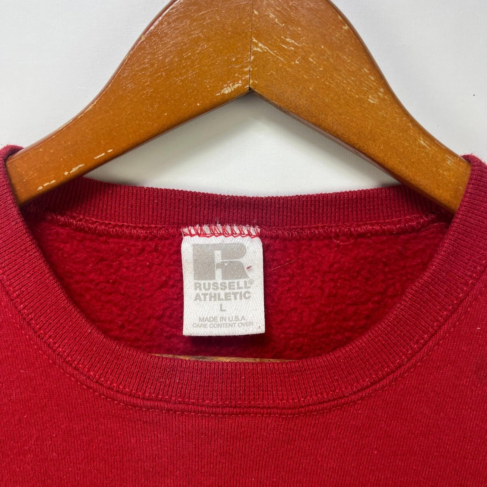 Russell Athletic Vintage 90s Russell Athletic Blank Sweatshirt Red Large Size US L / EU 52-54 / 3 - 3 Thumbnail