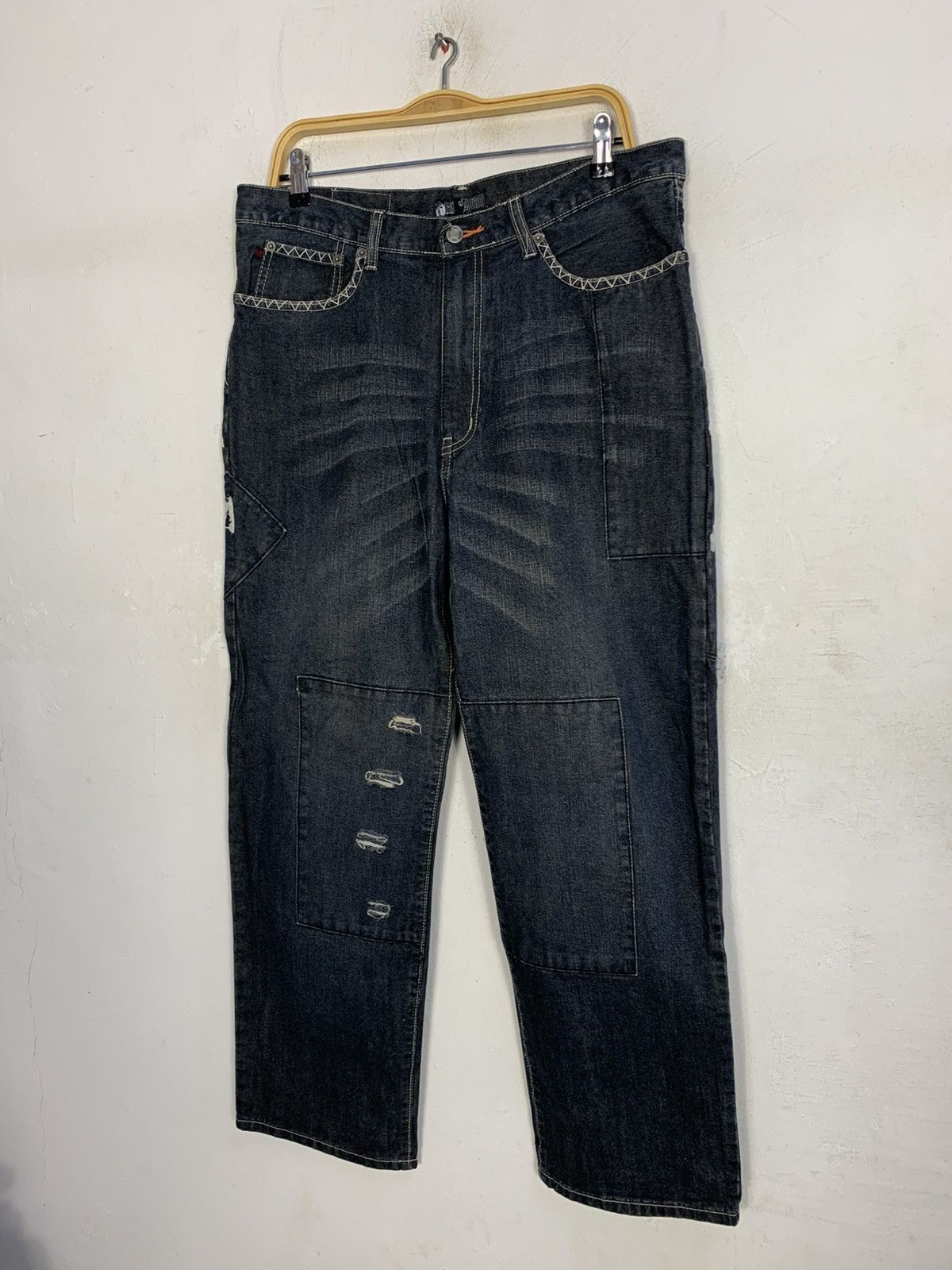 Japanese Brand Denim Bal Indigo Denim Jeans Baggy Style Back Printed Size US 35 - 3 Thumbnail