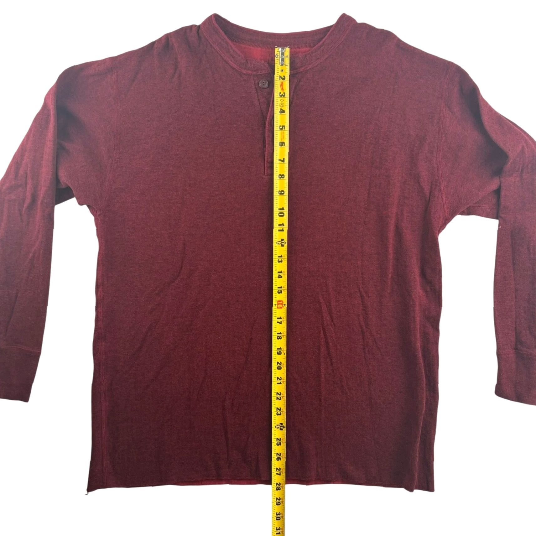 Vintage L.L. Bean River Driver Men's Henley Sweatshirt Red XL Cotton Blend Henley Sleeve Long Regular Fit Knitted Sweatshirt Mens Size US XL / EU 56 / 4 - 4 Thumbnail
