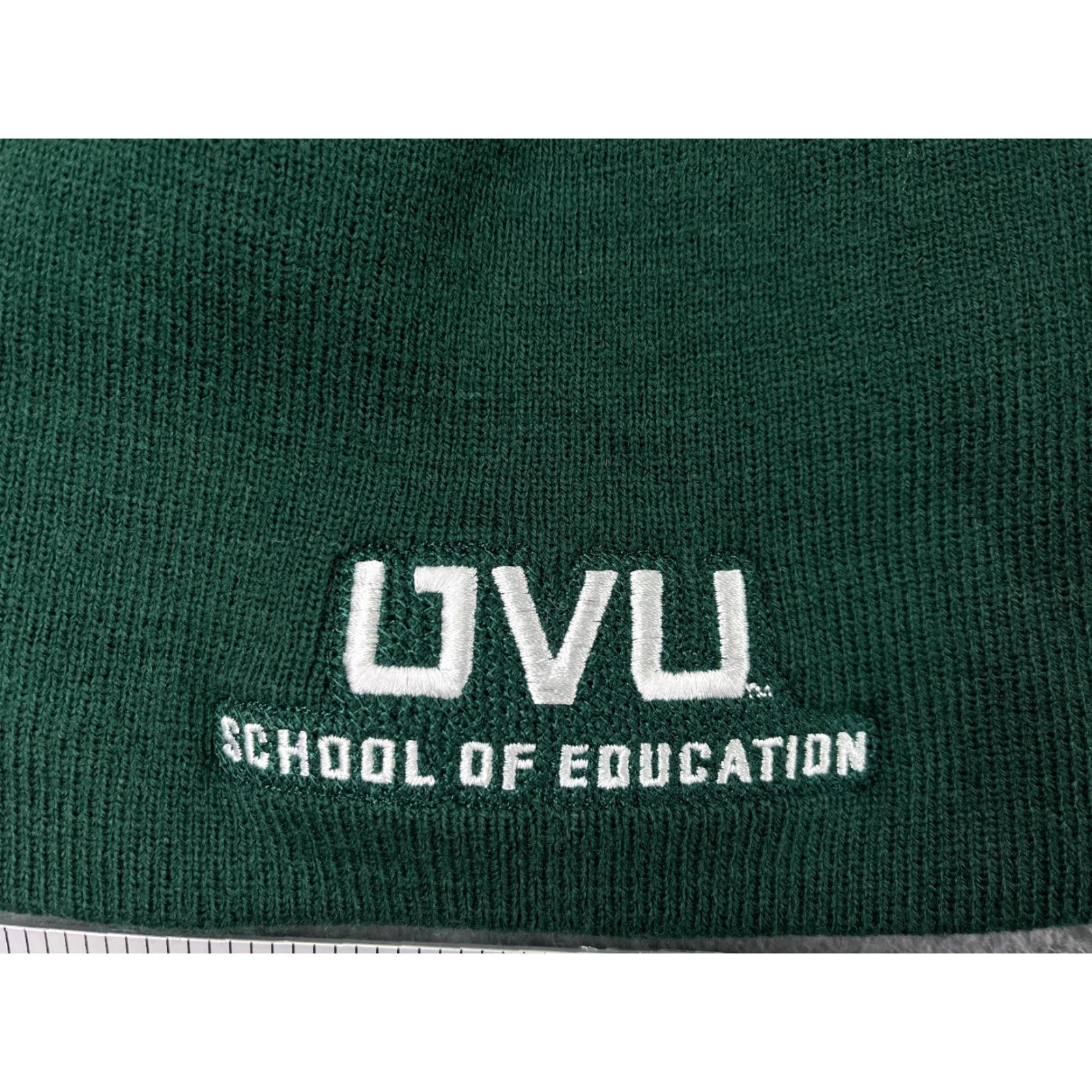 Vintage Utah Valley University Beanie Toque Adult One Size Green Knit 100% Acrylic Hat Unisex Adults Beanie School Ski University Mens Womens Boys Girls Size ONE SIZE - 2 Thumbnail