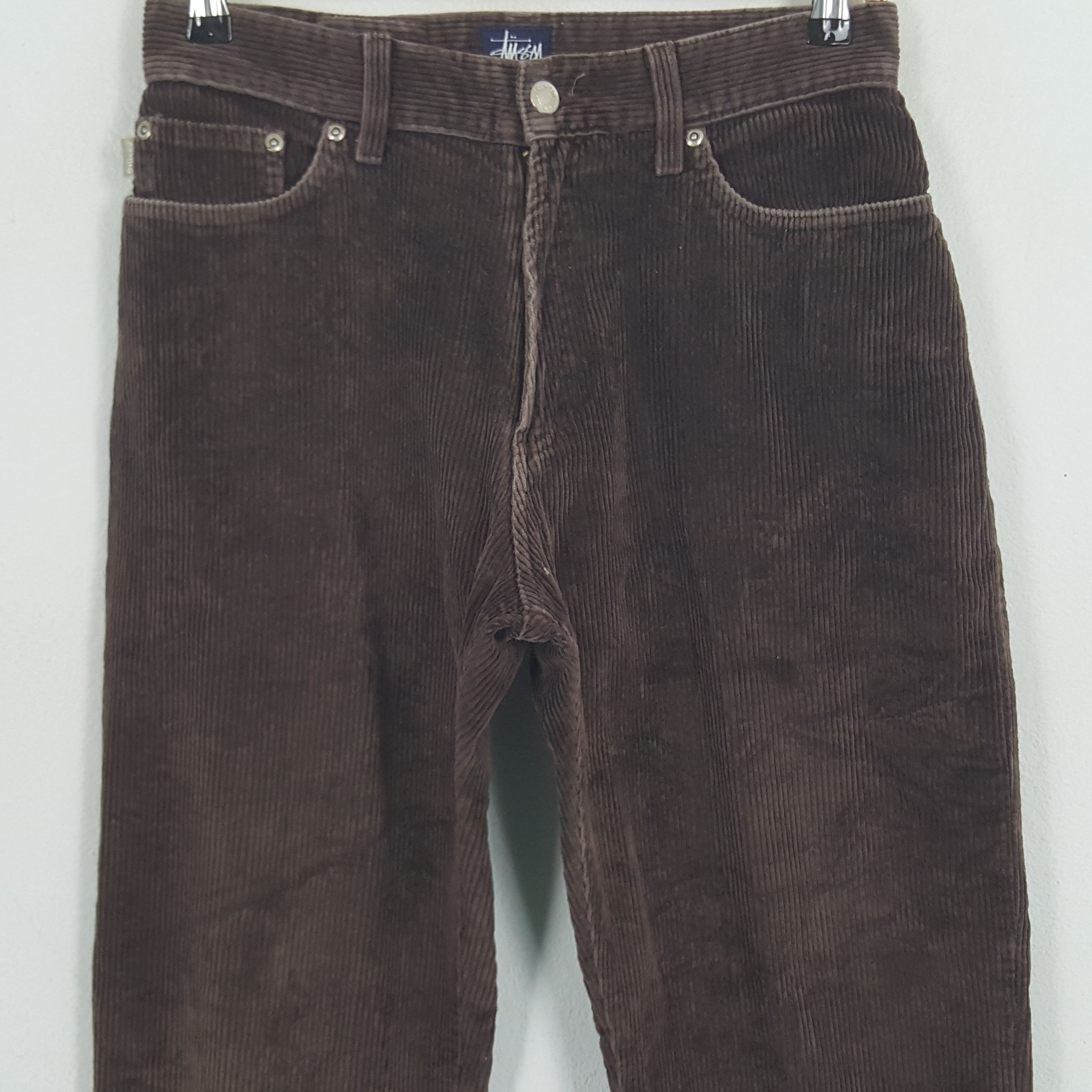 Stussy × Vintage Vintage Stussy USA Custom Big Logo Corduroy Pants Size US 27 - 5 Thumbnail