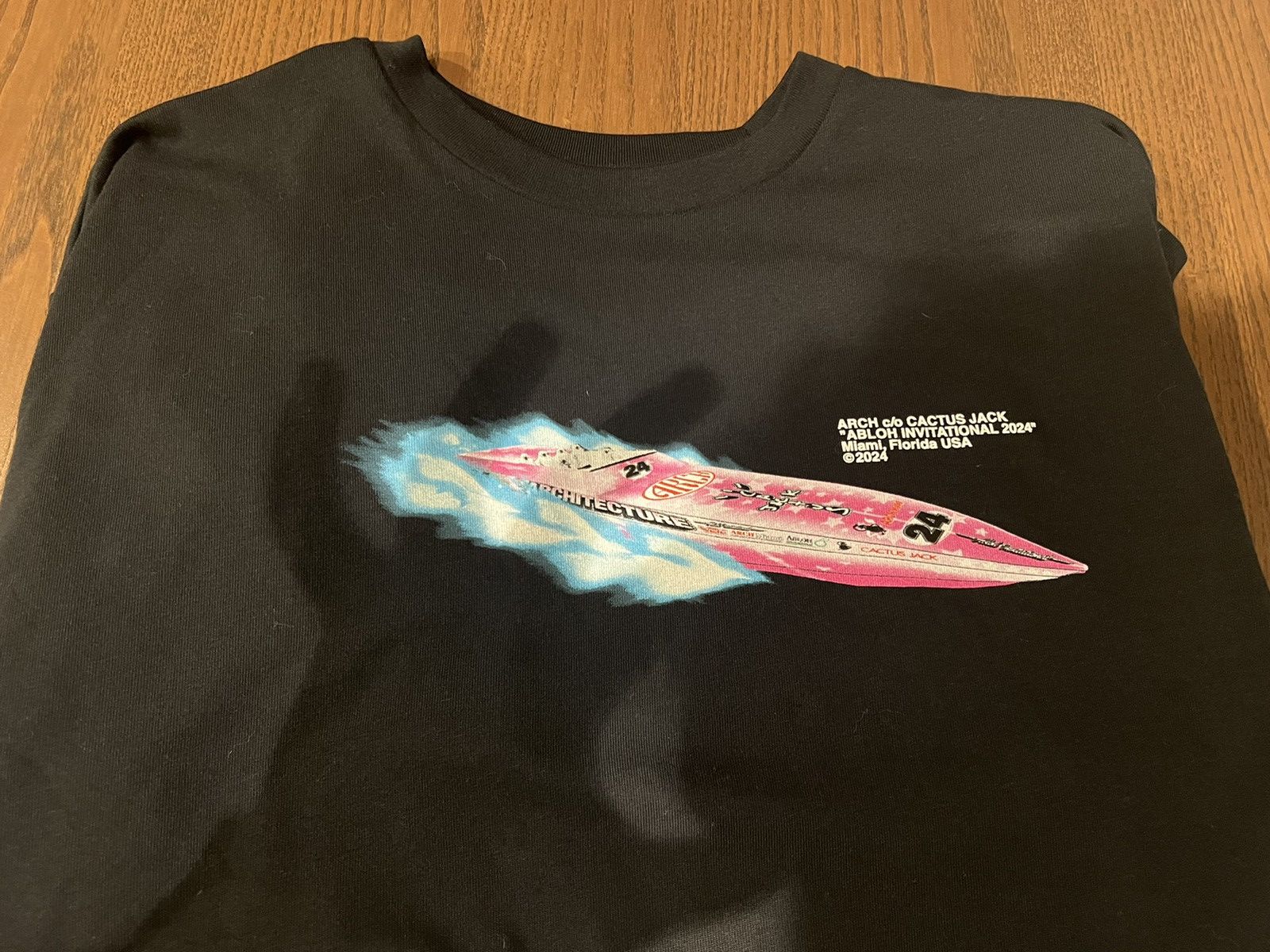 Nike × Travis Scott × Virgil Abloh Abloh Invitational 24 Miami Vice Logo tee Size US XL / EU 56 / 4 - 2 Thumbnail