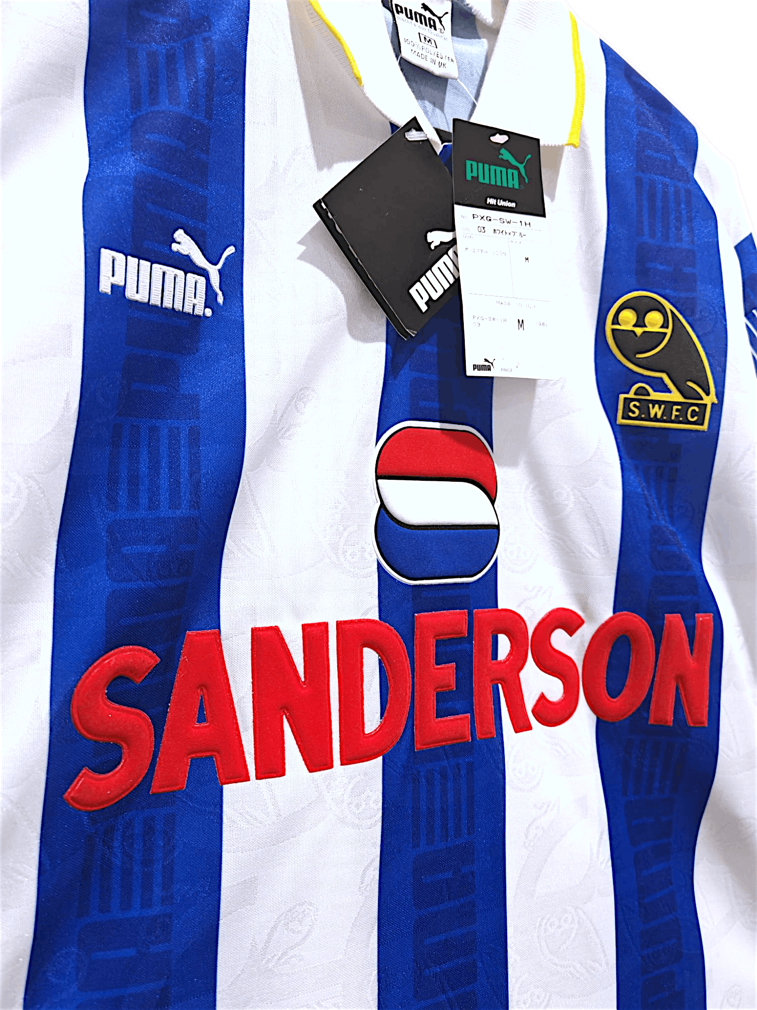 Puma 🏴󠁧󠁢󠁥󠁮󠁧󠁿 BNWT Sheffield​ ​Wednesday​ Home​ 1993-1995​ Size US M / EU 48-50 / 2 - 4 Thumbnail