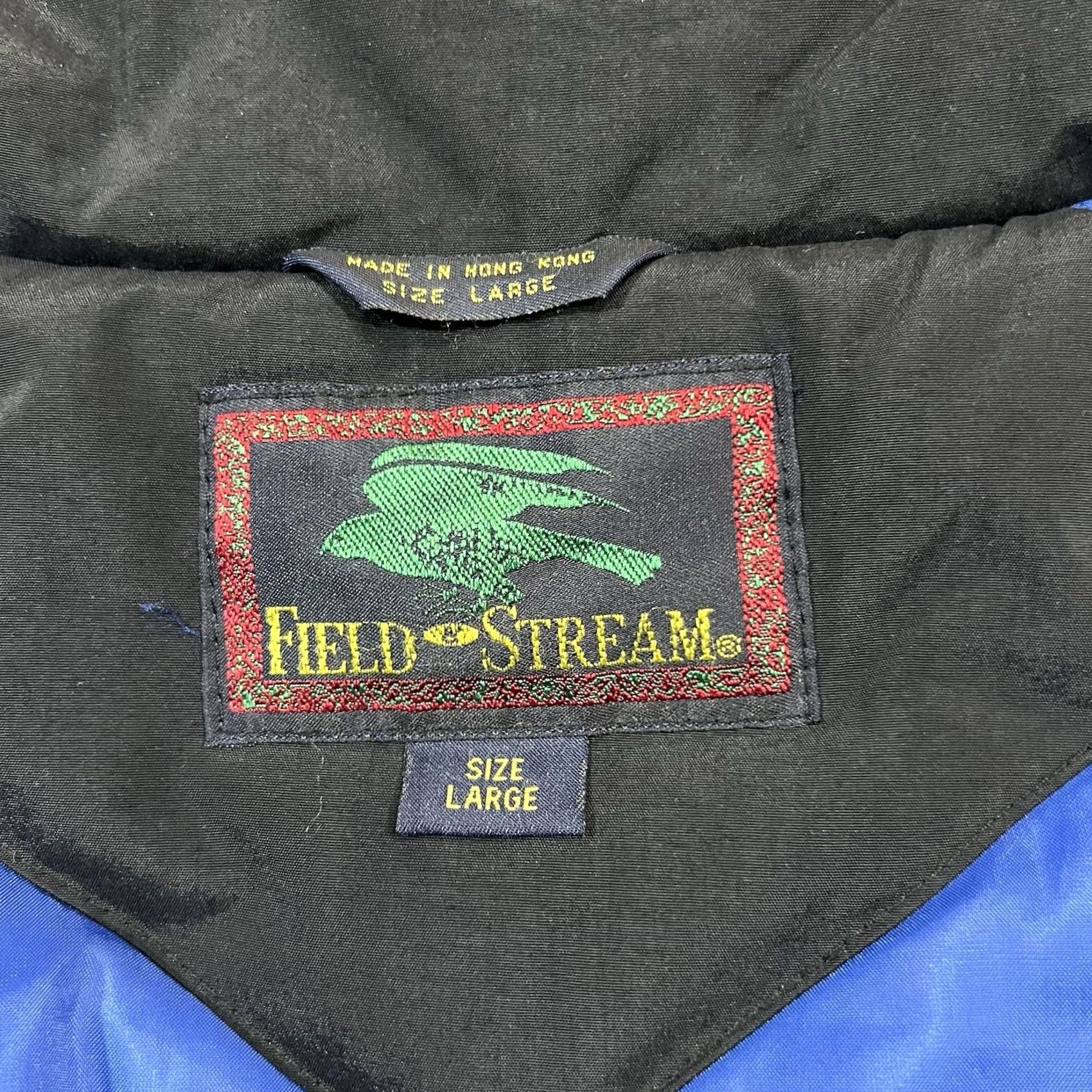 Vintage Field & Stream Puffer Jacket Mens L Blue Black Nylon Winter Snow Vantage Size US L / EU 52-54 / 3 - 4 Thumbnail
