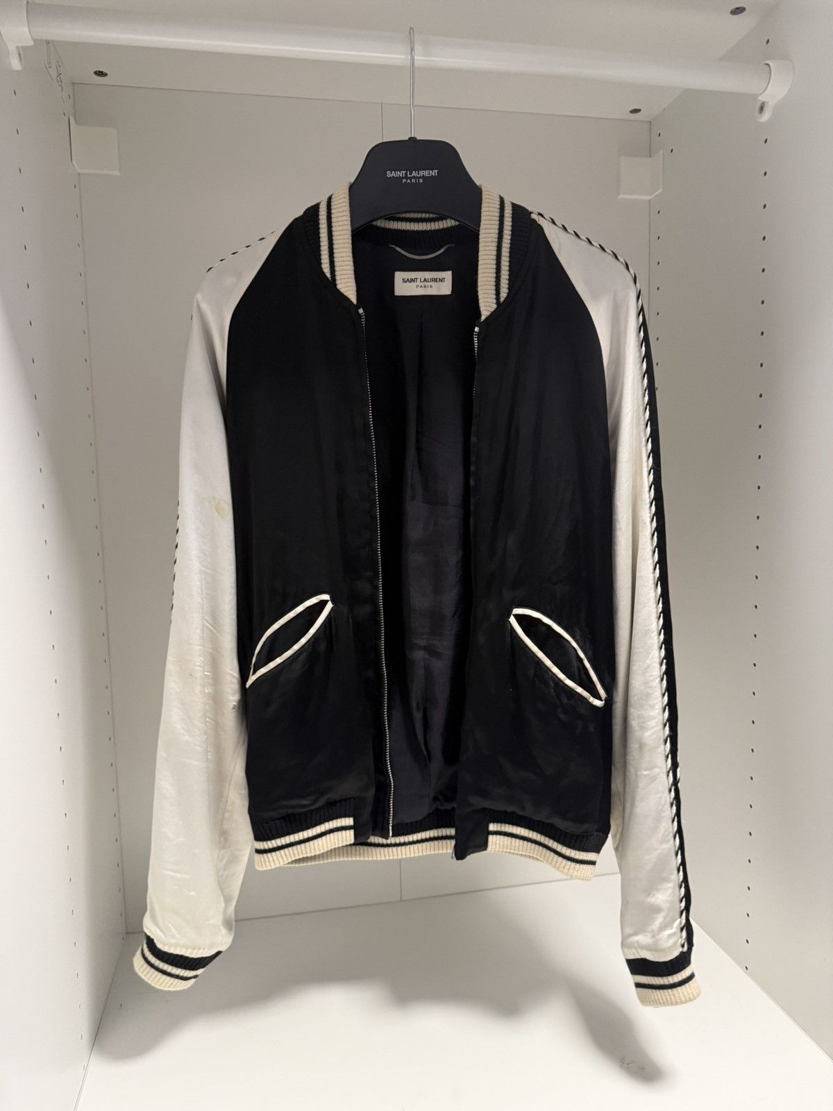 Saint Laurent Paris Saint Laurent Paris SS14 Bloodluster Satin Bomber Jacket Size US S / EU 44-46 / 1 - 1 Thumbnail