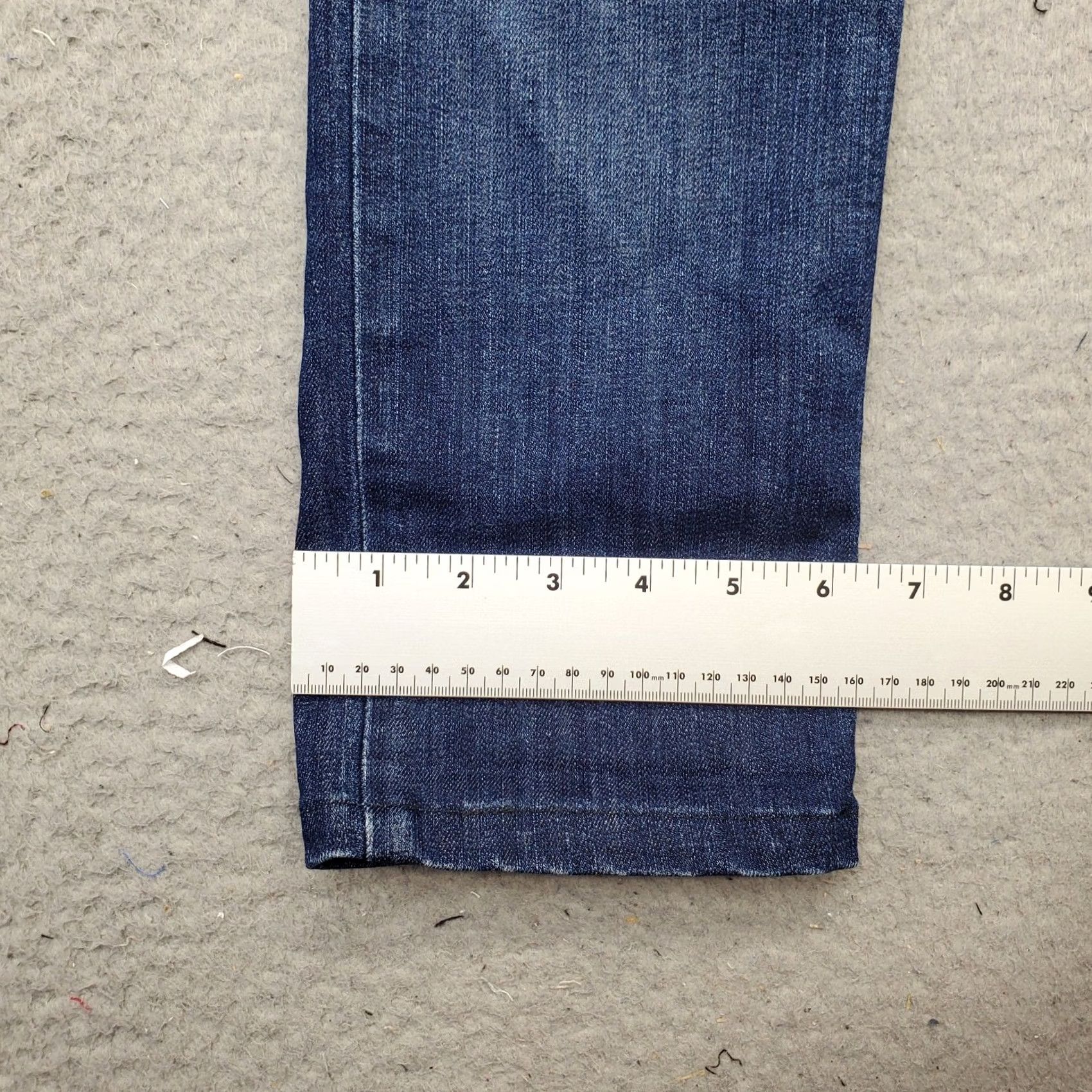 Hudson Hudson Womens 25 Blue Denim Stretch Whiskered Flat Front 5-Pockets Design Jeans Size 42" / US 20 - 6 Thumbnail