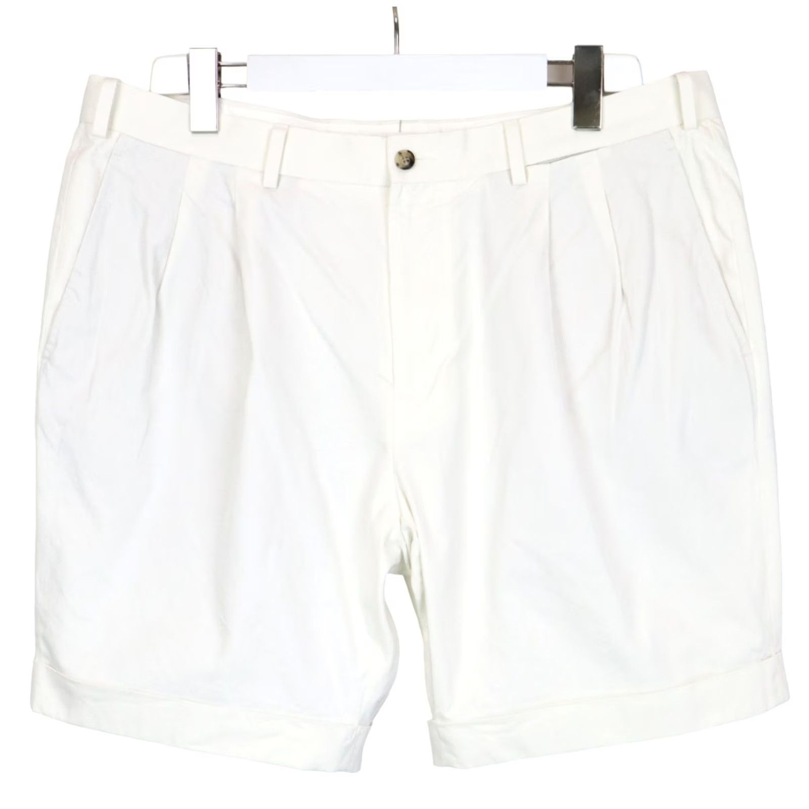 Suitsupply SUITSUPPLY Bosa Shorts Men's UK 38 Pleated Cotton White Size US 38 / EU 54 - 2 Thumbnail