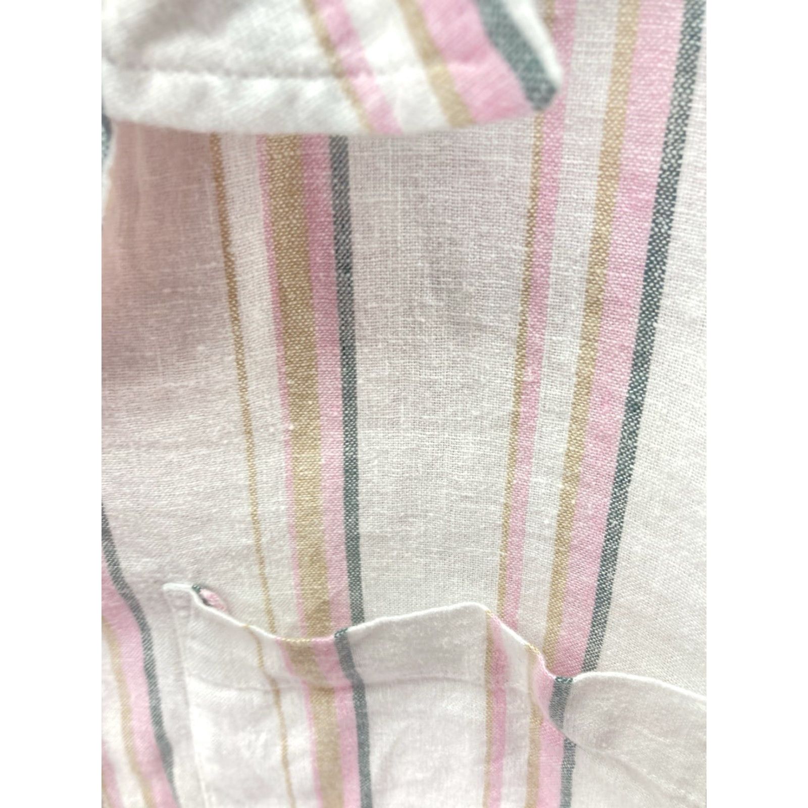 Gap Gap Linen Shirt Women Sz Medium Pink Stripe Button Long Sleeve Linen Blend NWT Shirt Overlay Oversized Casual Size M / US 6-8 / IT 42-44 - 4 Thumbnail