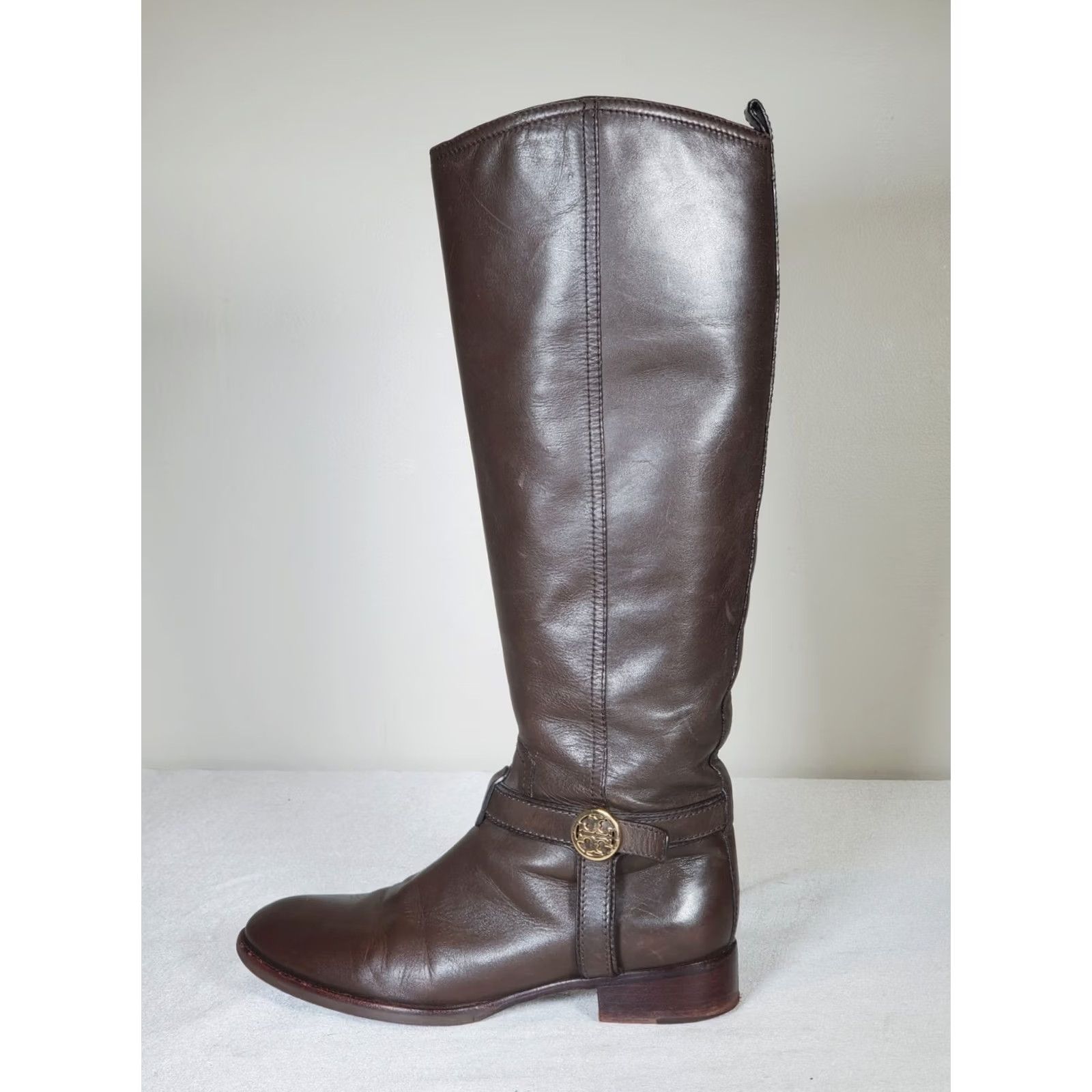 Tory Burch Tory Burch Bristol 30mm Riding Boots Coconut Leather Equestrian Women's US 8 M Boots Size US 8 / IT 38 - 5 Thumbnail