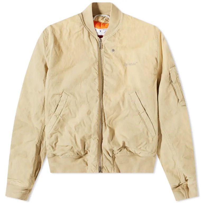 o1gr1nt1124 Diag Tab Vintage Bomber Jacket in Dark Sand