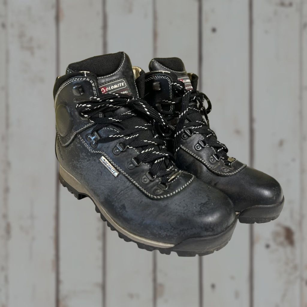 Vintage Dolomite Mens Sz 9 Womens Sz 10 Waterproof Trekking Hiking Boots Size US 8 / IT 38 - 1 Thumbnail
