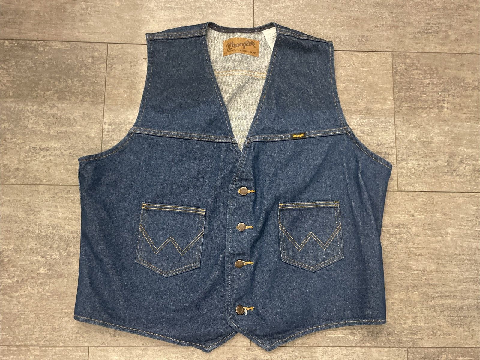 Wrangler Wrangler Western Jacket Denim Vest Size US XL / EU 56 / 4 - 1 Thumbnail