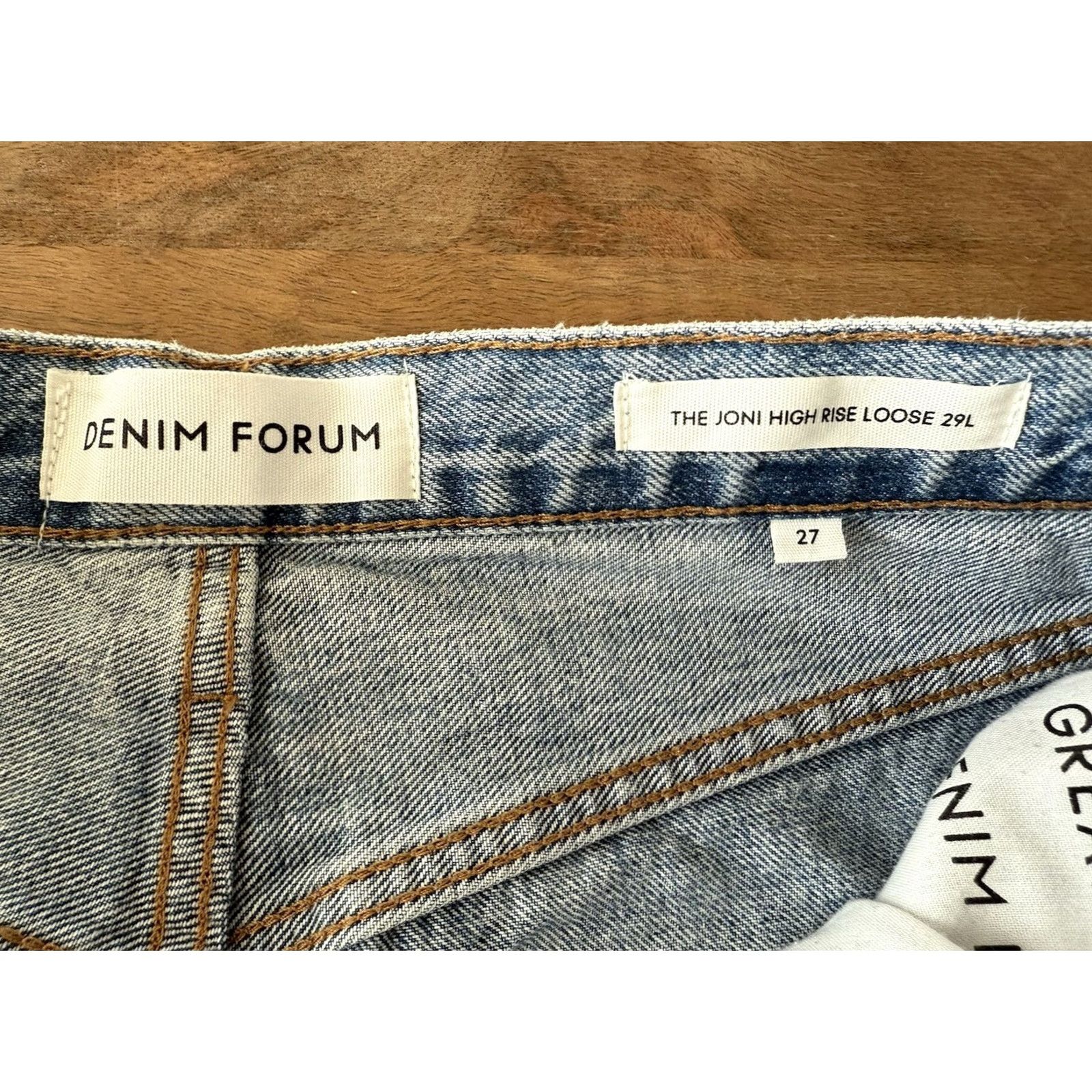 Vintage VINTAGE Denim Forum Joni High Rise Loose Jeans 27x29 Relaxed Straight 90s Y2K Blue 100% Cotton Womens Jeans } Size 28" / US 6 / IT 42 - 3 Thumbnail