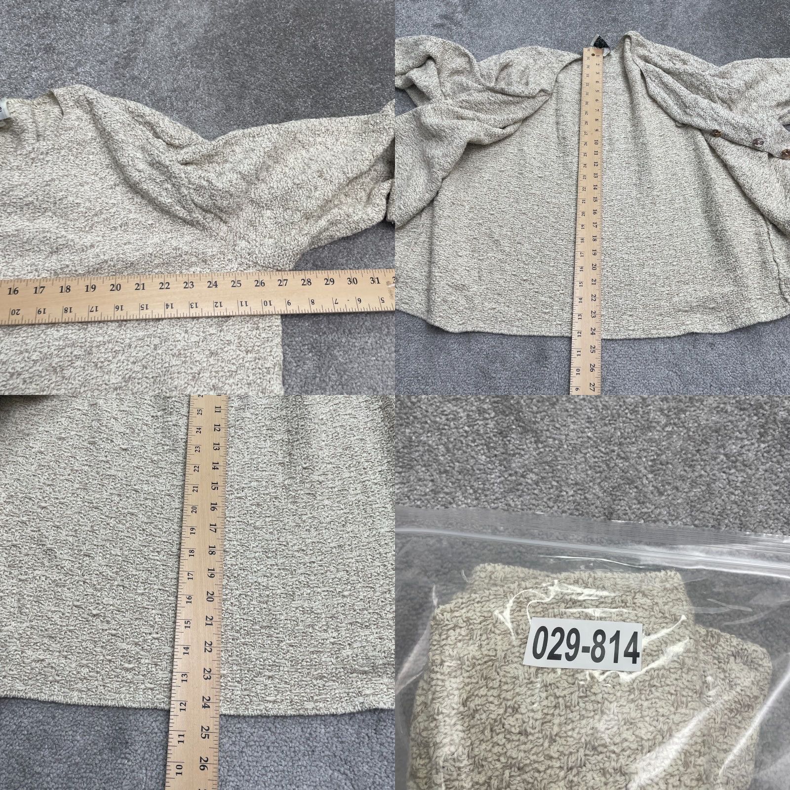 Vintage Reba Rose Cardigan Sweater Womens 2X Beige Crochet Chunky Knit Cotton Casual Size XXL / US 16-18 / IT 52-54 - 8 Thumbnail