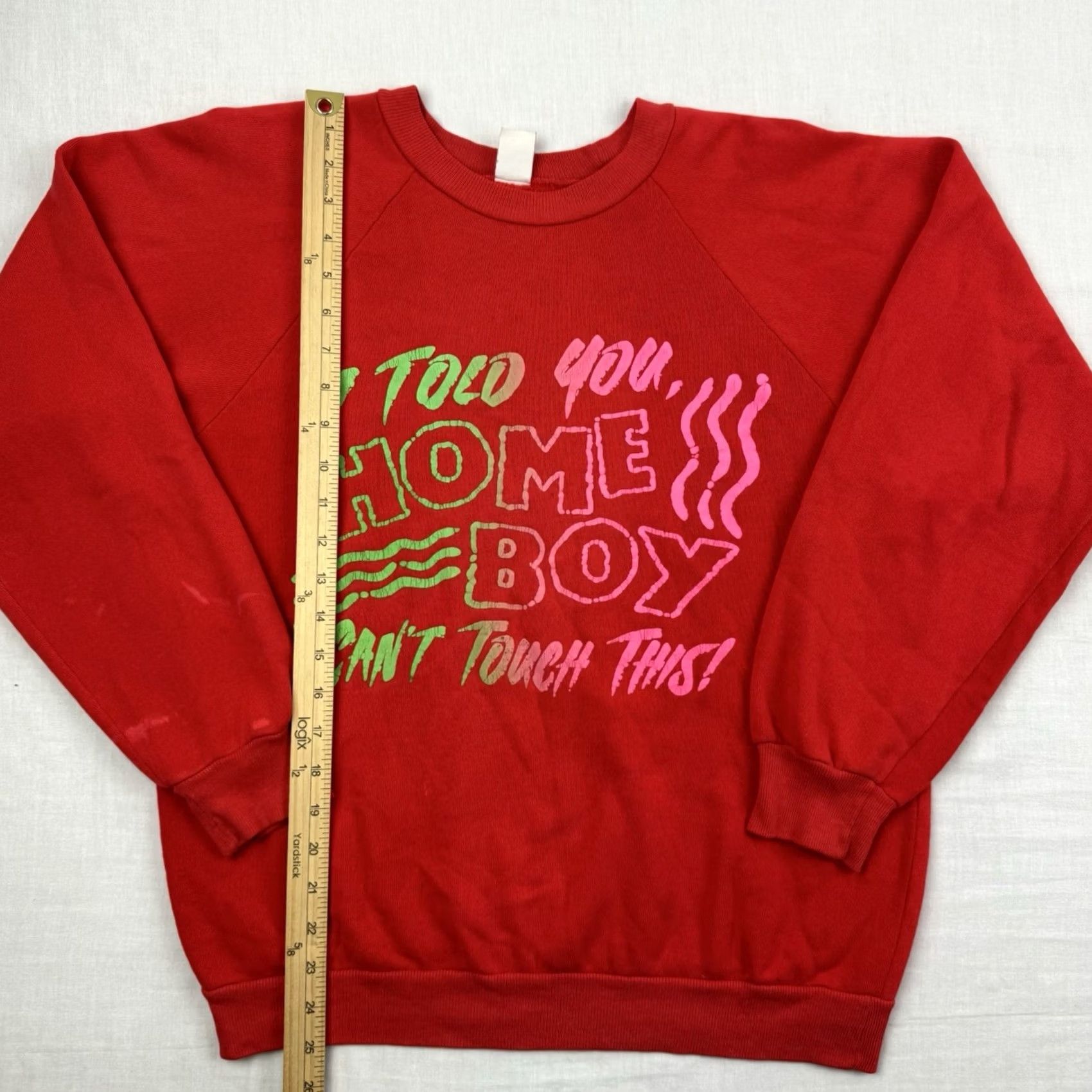 Vintage VINTAGE Home Boy Can’t Touch This Funny Sweatshirt Adult Large Red USA 80s Mens Sweatshirt Size US L / EU 52-54 / 3 - 6 Thumbnail