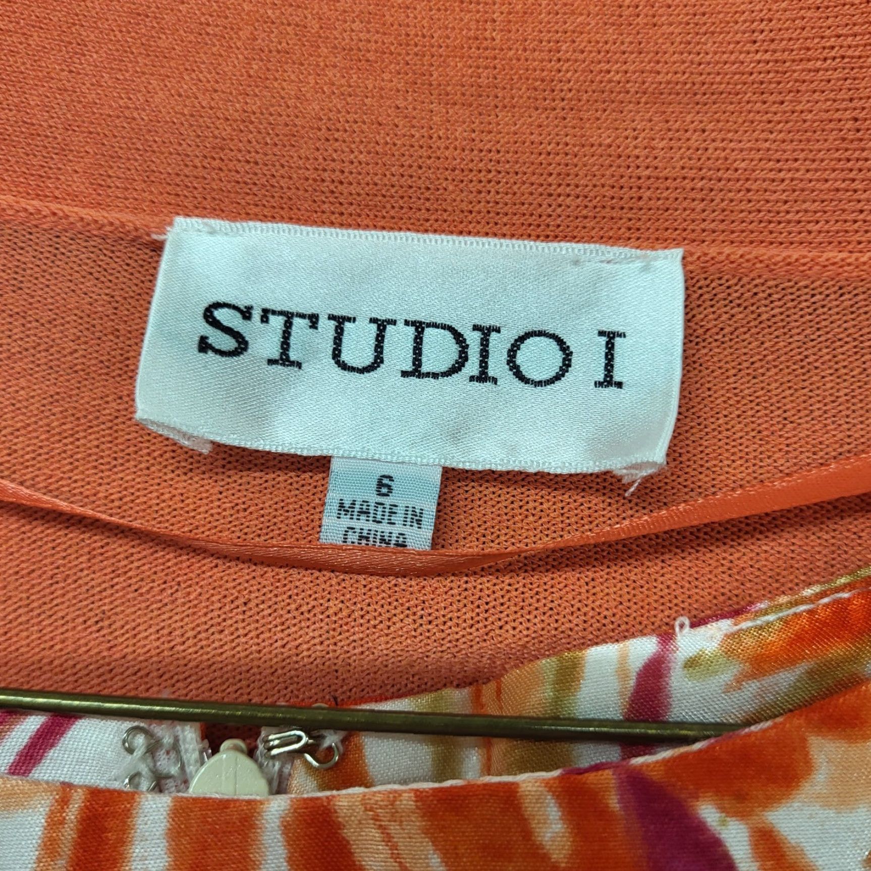 Vintage Studio 1 Two-Piece Dress Women's Size 6 Crew Neck Bodycon Floral Print Salmon Sleeveless Size M / US 6-8 / IT 42-44 - 5 Thumbnail
