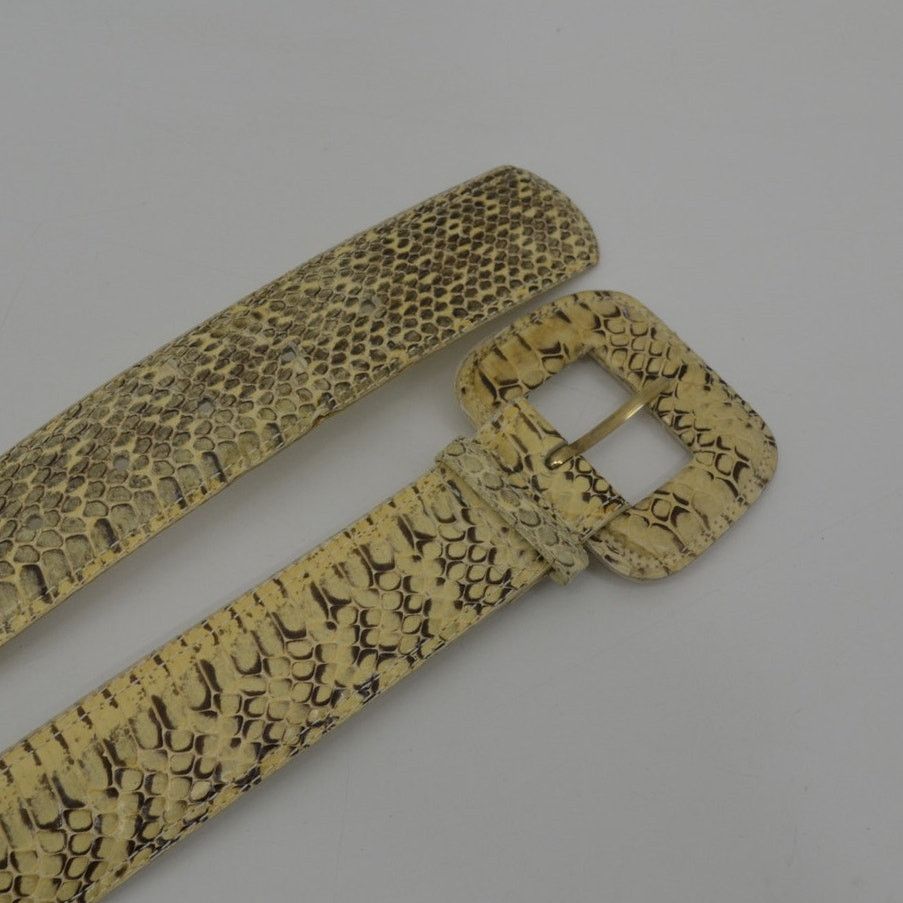 Vintage Ritz Accessory Lady Genuine Snake Skin M/L Wide Belt Preppy Size ONE SIZE - 4 Thumbnail