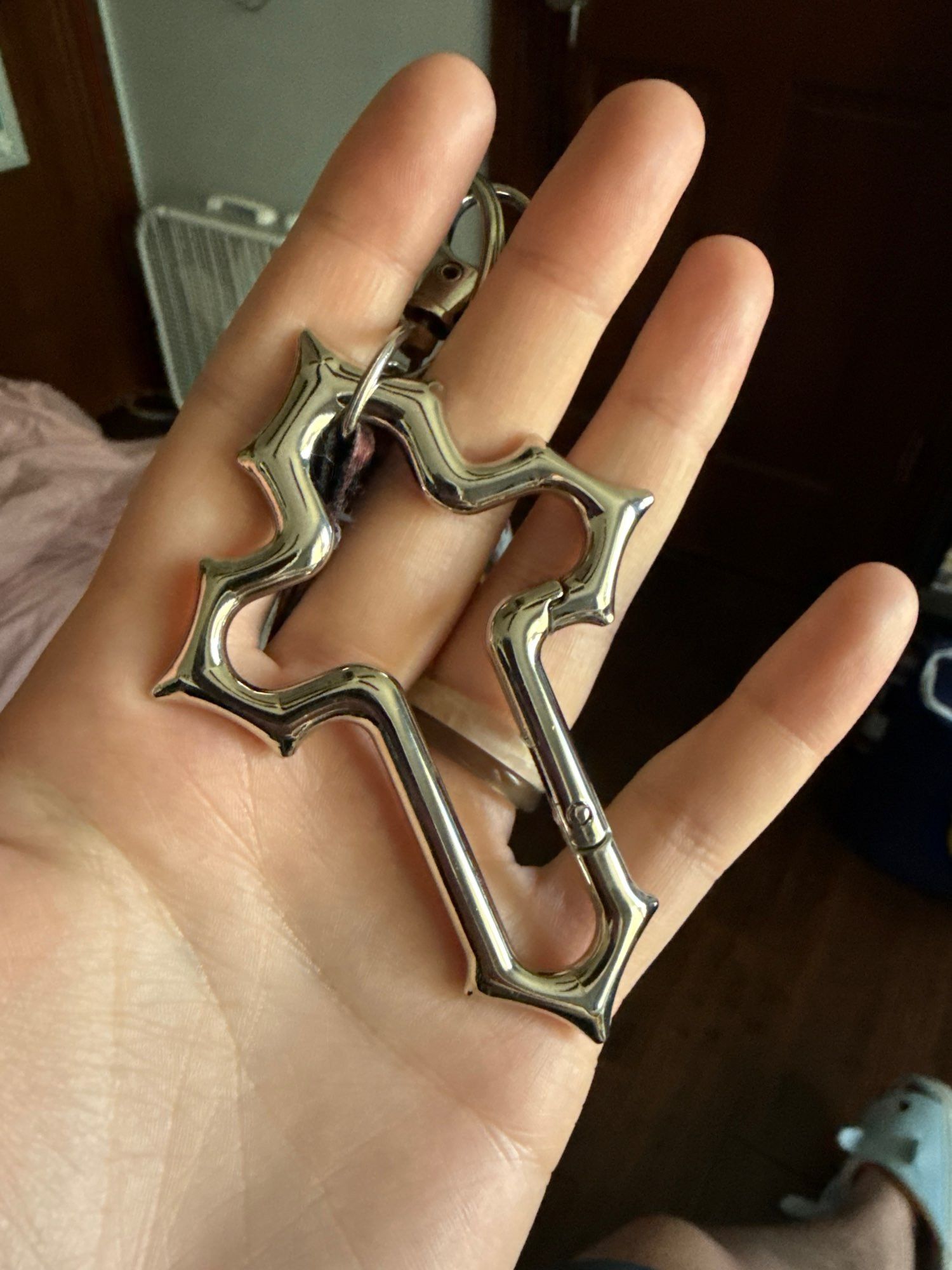 Jewelry Y2K Cross Carabiner Keychain Religious Crucifix Grunge Clip Size ONE SIZE - 1 Thumbnail