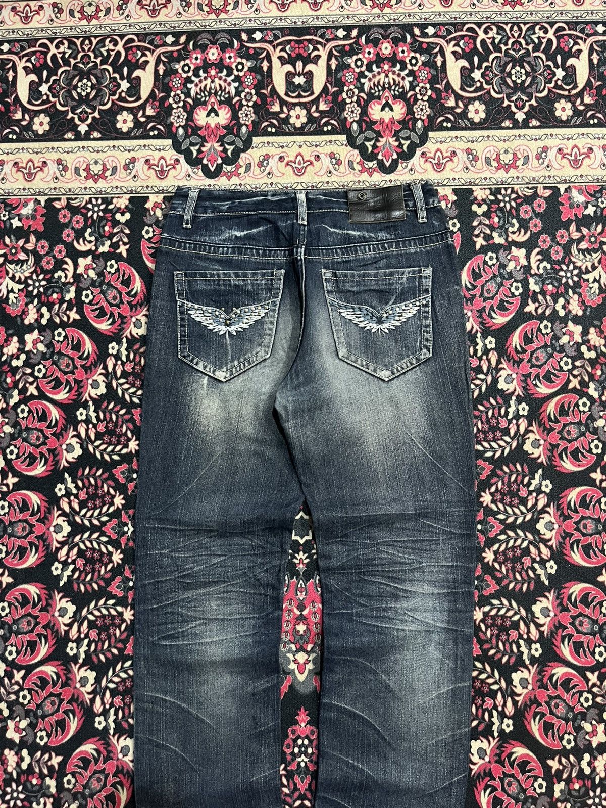 Japanese Brand Vintage J.Daniel Blue Faded Washed Distressed Straight Jeans Size US 31 - 6 Thumbnail