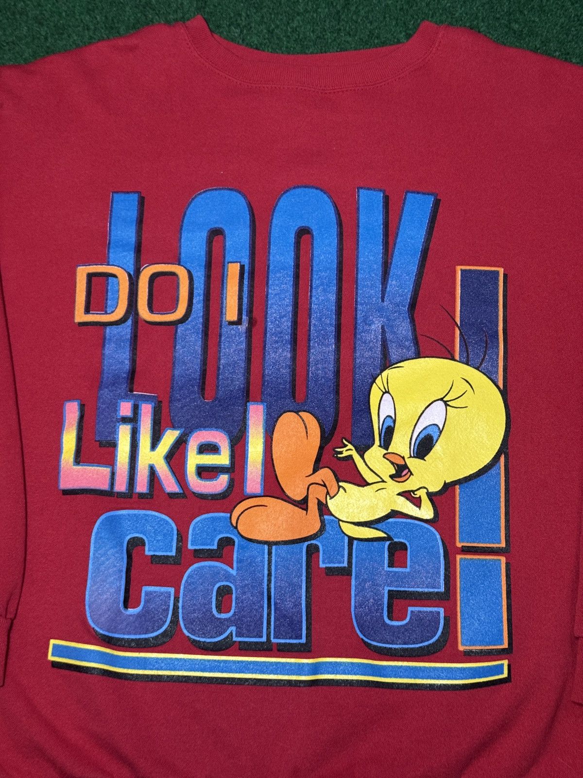 Warner Bros Looney Tunes Do I Look Like I Care Tweety Bird Sweatshirt Size US XL / EU 56 / 4 - 2 Thumbnail