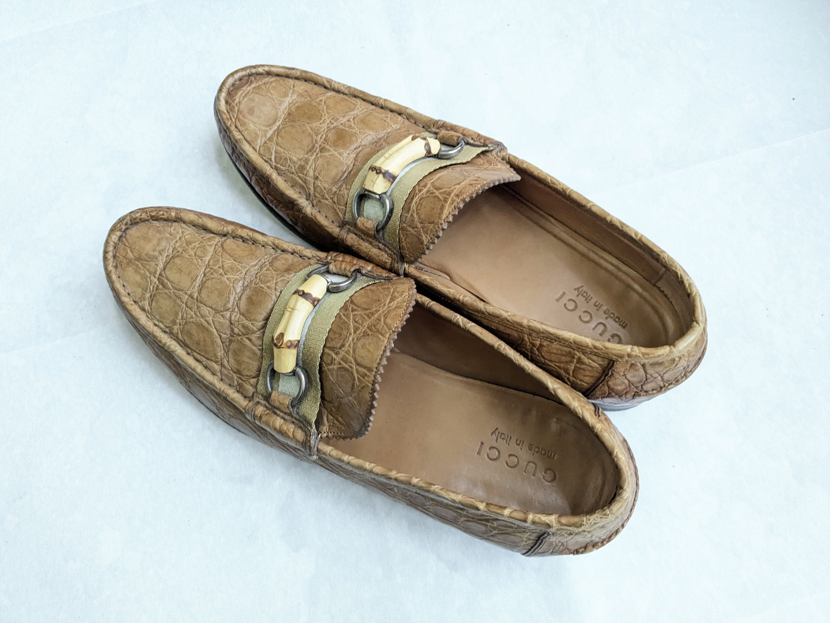 Gucci Gucci Horsebit Loafers Brown Crocodile Bamboo Size US 9 / EU 42 - 13 Thumbnail