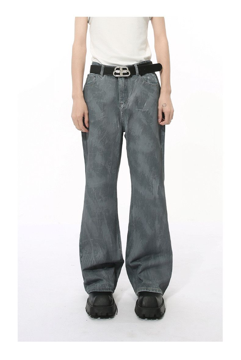 Japanese Brand × Jean Vintage washed loose distressed ink-splashed flared jeans Size US 32 / EU 48 - 1 Thumbnail