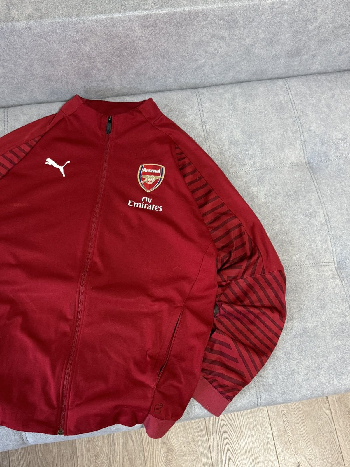 Puma × Vintage Puma Arsenal F. C. zip jacket hoodie soccer jersey size XL Size US XL / EU 56 / 4 - 4 Thumbnail
