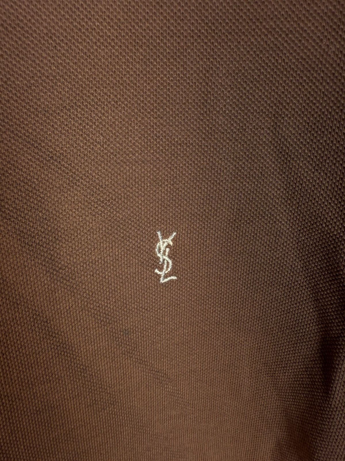 Yves Saint Laurent Brown YSL Polo Shirt YSL Tee Beige YSL Shirt Size US L / EU 52-54 / 3 - 3 Thumbnail