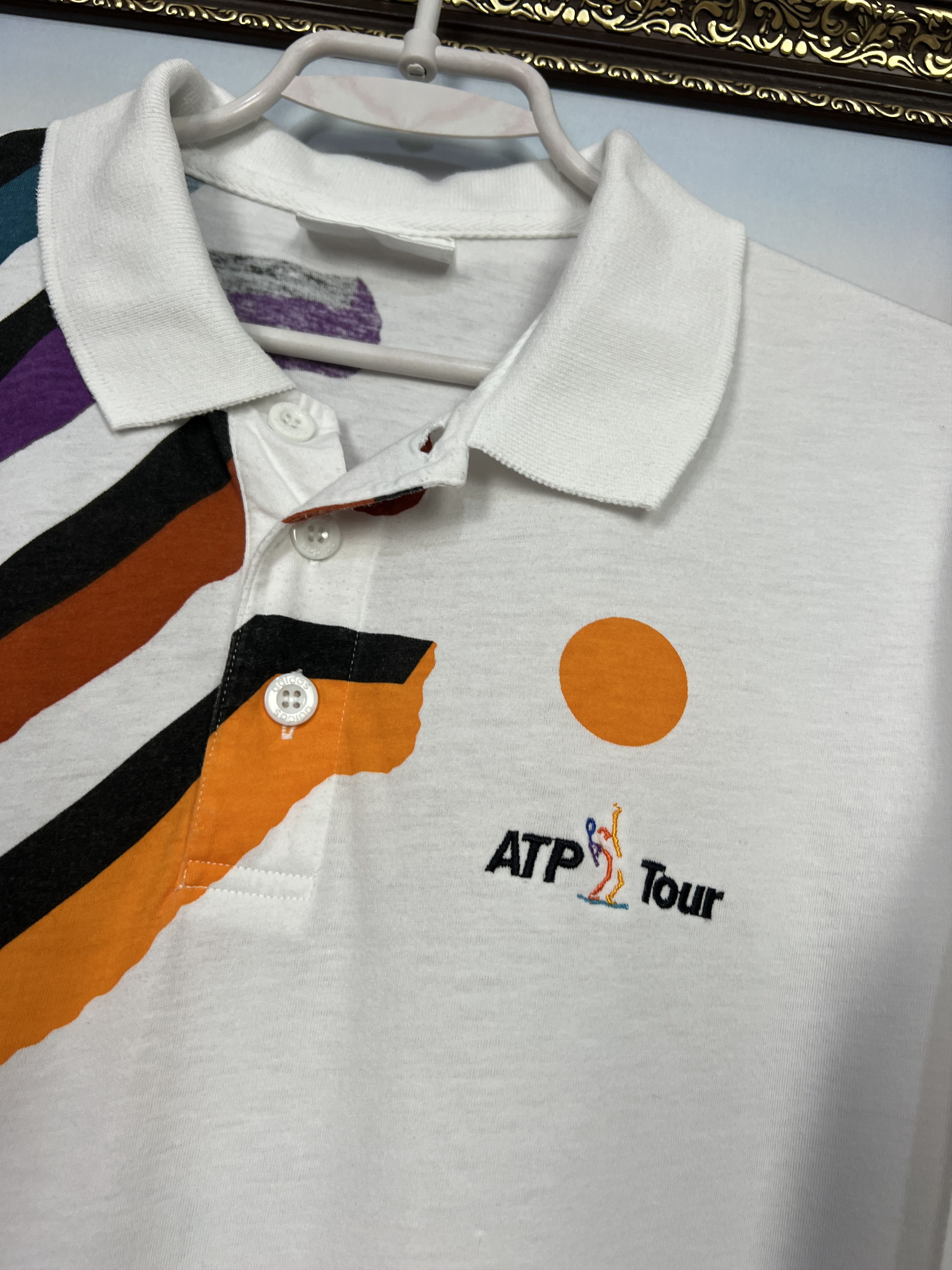 Vintage Vintage 90's Adidas ATP Tour Tennis Polo Shirt White Mens Size US M / EU 48-50 / 2 - 3 Thumbnail