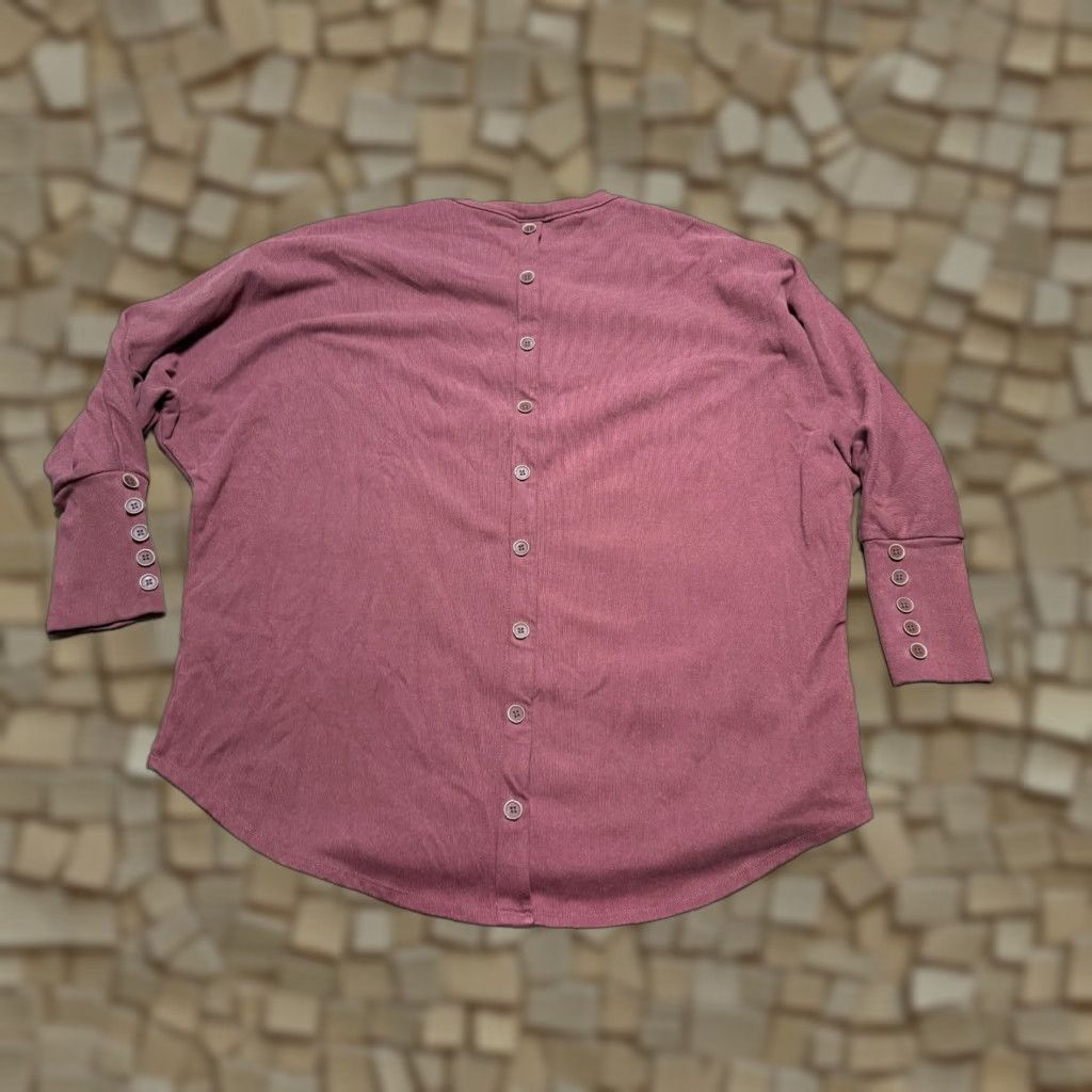 Vintage Coco + Carmen Shirt Women's Size L/XL Red Long Sleeve Crewneck Shirt, COCO, Casual, Basic, Polyester, Regular Fit, Fall Spring Summer, Women Size L / US 10 / IT 46 - 1 Thumbnail