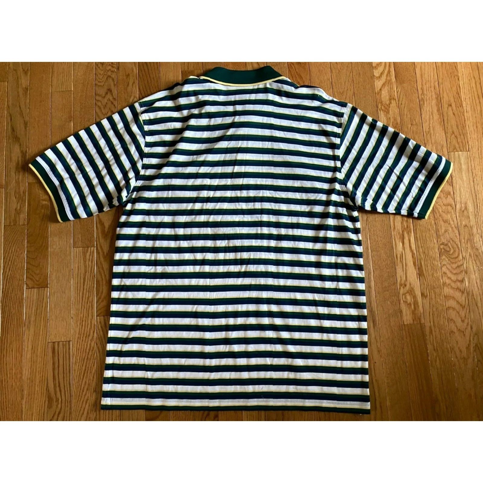 Vintage Masters Augusta National Golf Shop Polo Shirt Mens XL Green Striped Casual Cotton Short Sleeve Button-Up Polo Size US XL / EU 56 / 4 - 2 Thumbnail