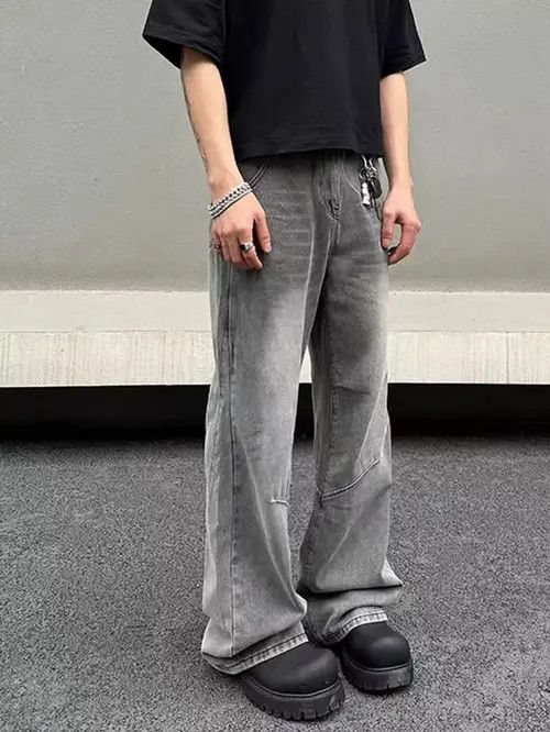 Japanese Brand × Jean Washed vintage gray baggy jeans Size US 30 / EU 46 - 4 Thumbnail