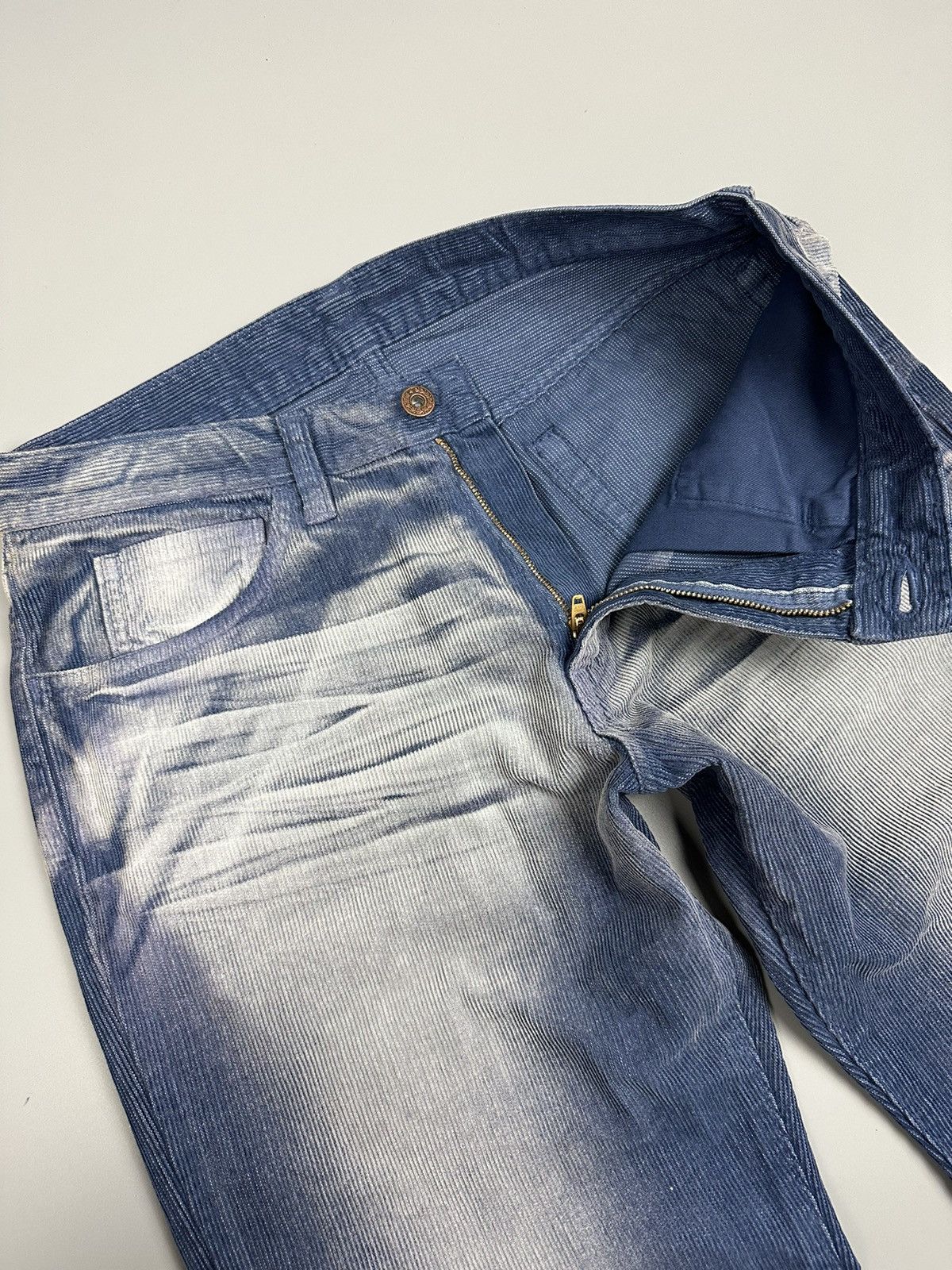 Japanese Brand Vintage Inal Kudroy Washed Blue Design Pant Size US 31 - 8 Thumbnail