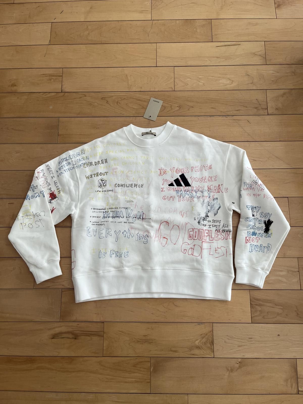 adidas gazelle silver green womens Yeezy Season 5 Adidas Calabasas Crewneck Black – WorldWear main image 1