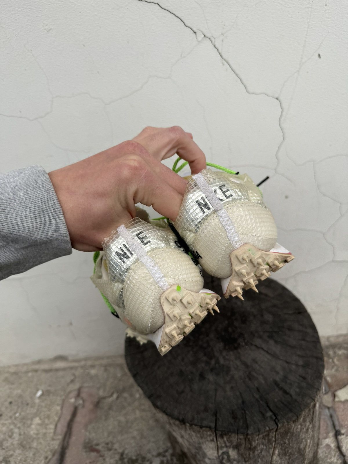 Nike × Off-White Nike Waffle Racer X Off-White White Electric Green Size US 7 / EU 40 - 8 Thumbnail