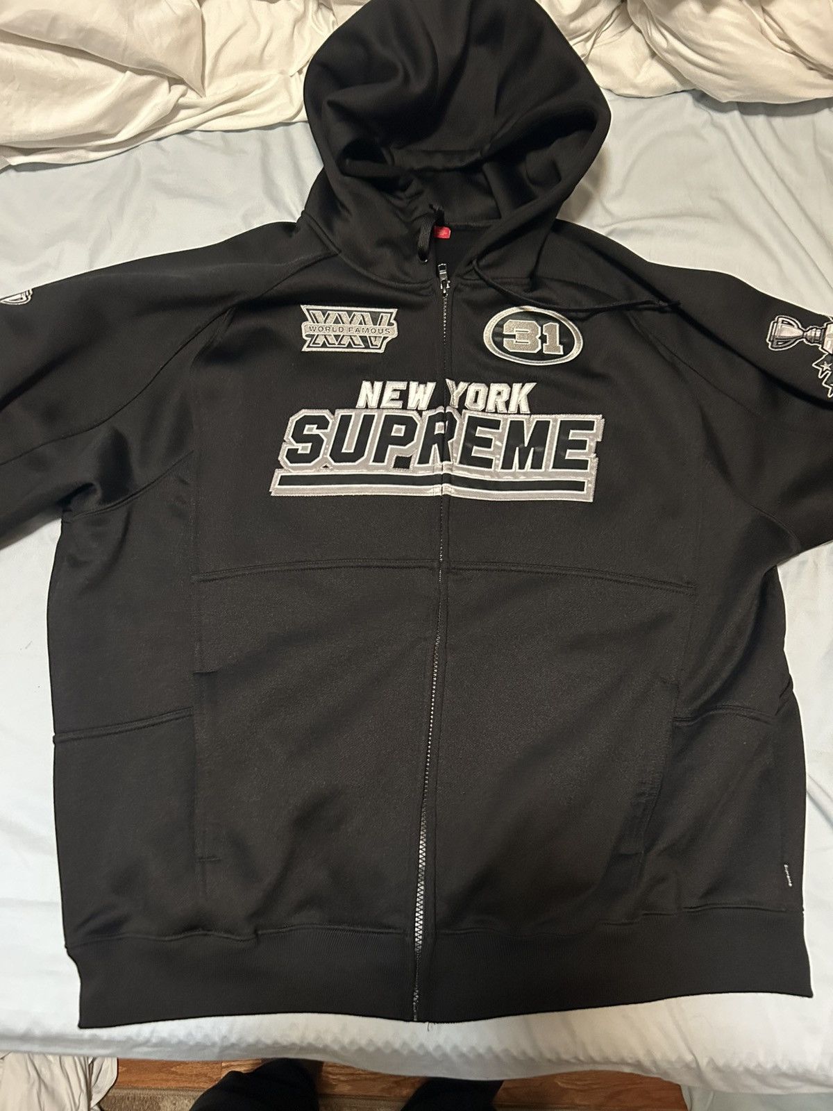 Supreme Supreme Football Zip up Hooded Sweatshirt Size US XL / EU 56 / 4 - 1 Thumbnail