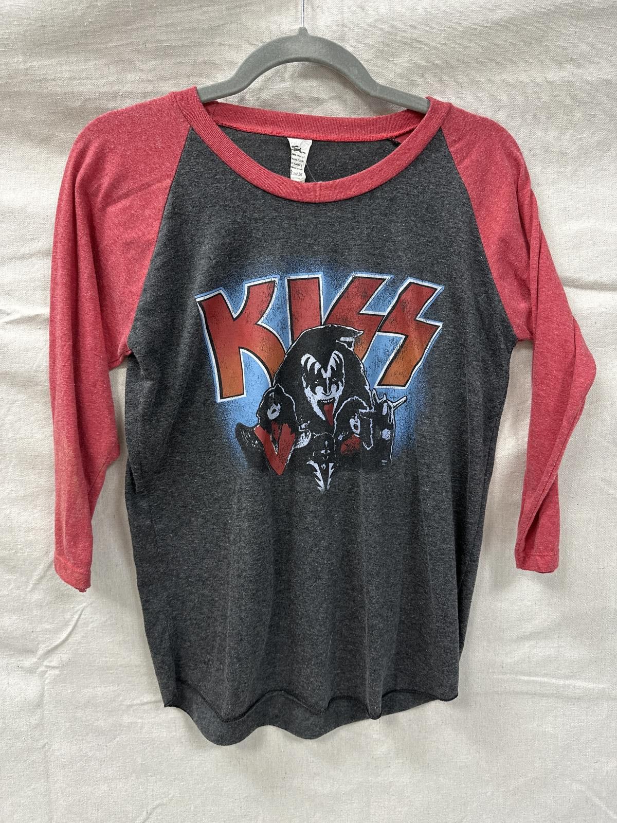 KISS KISS Classic Graphic Tee - Red Sleeves & Charcoal Body Size M / US 6-8 / IT 42-44 - 1 Thumbnail