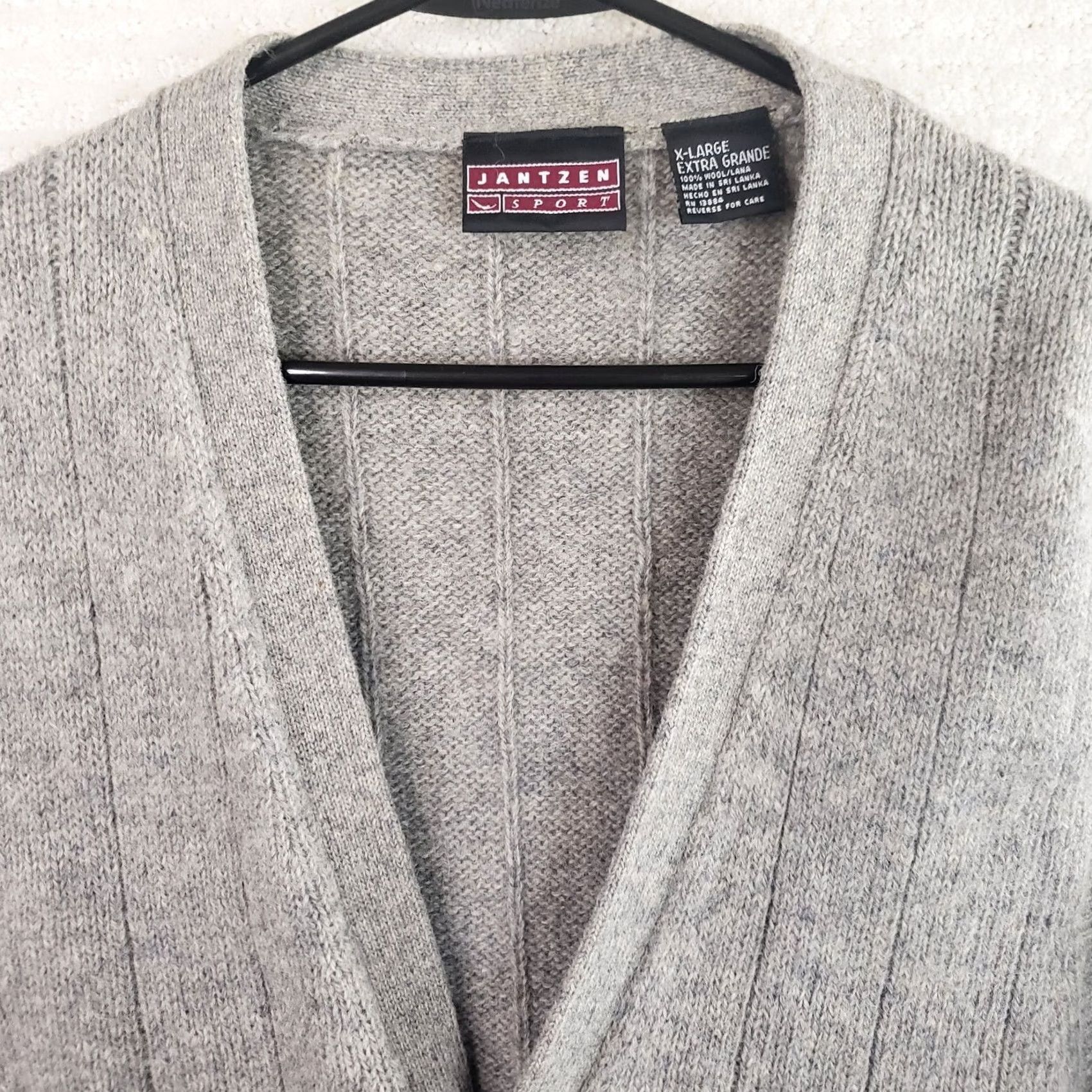 Jantzen VINTAGE Jantzen Sport Sweater Vest Gray Wool Knit Button Up Size XL USA Made Men Size US XL / EU 56 / 4 - 5 Thumbnail