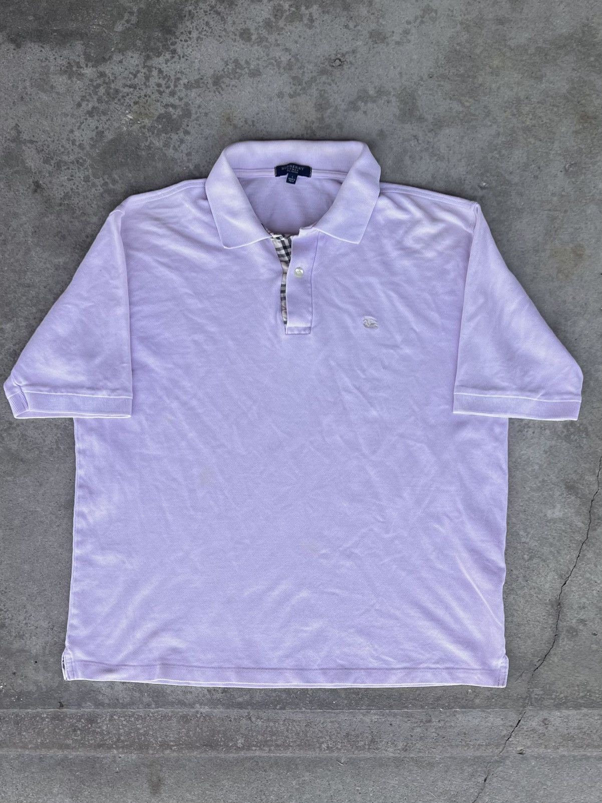 Burberry × Vintage Vintage Burberry Lavender Polo Size US L / EU 52-54 / 3 - 1 Thumbnail