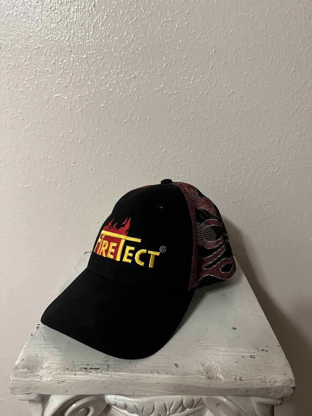 Vintage Black flame trucker hat Size ONE SIZE - 1 Thumbnail