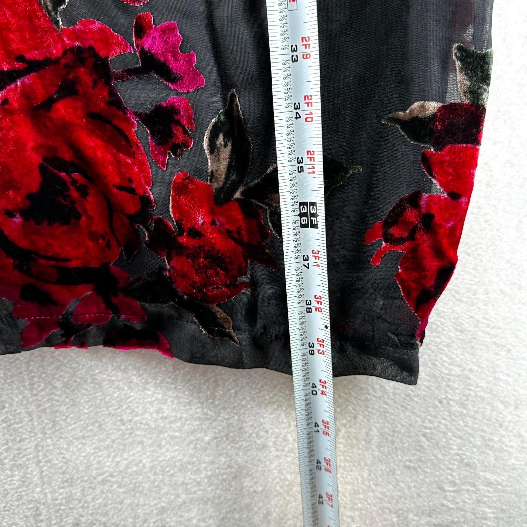 Venus Venus A-Line Dress Women Red Black Floral Velvet 16 Midi Sleeveless Button Cold Shoulder Vintage No Size XXL / US 16-18 / IT 52-54 - 7 Thumbnail