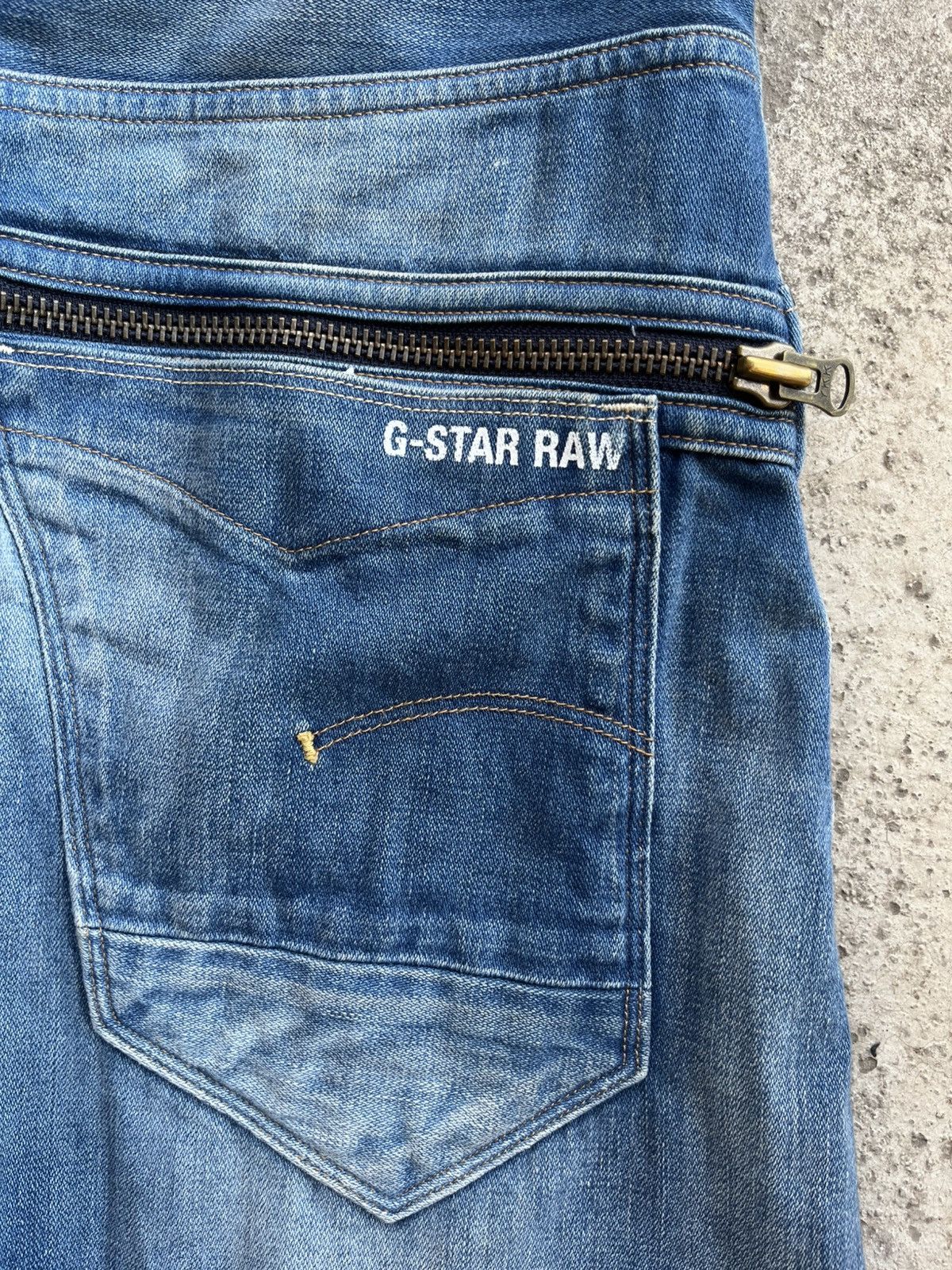 G-Star × Japanese Brand Faded Distressed G Star Taw Arc 3D Loose Tapered Jeans Pants Size US 31 - 7 Thumbnail