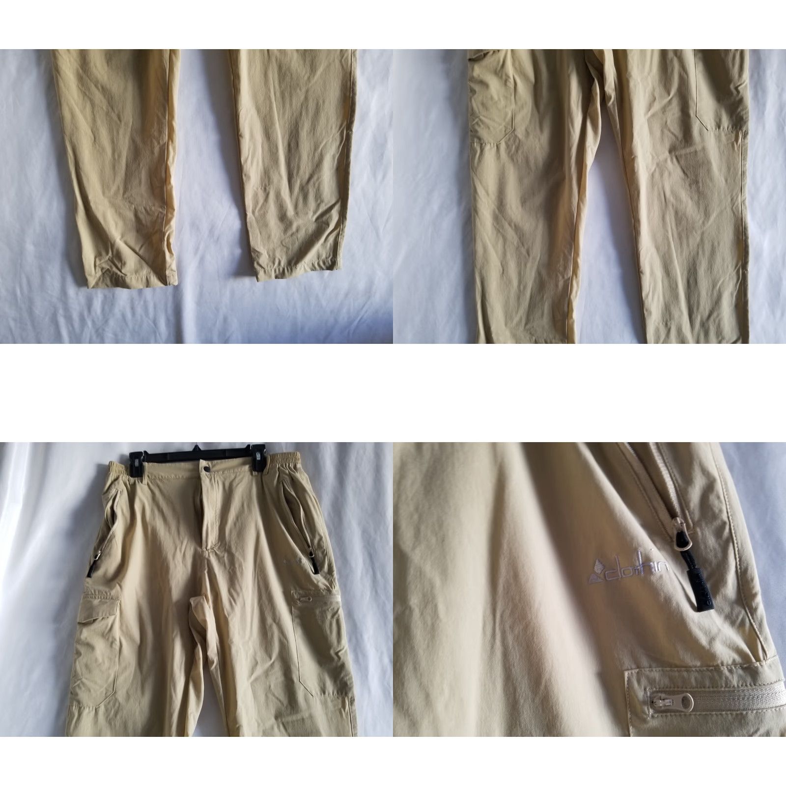 Vintage Clothin Mens Brown Hiking Beige Pants Size Medium 30 inch inseam Lightweight Cargo Size US 31 - 8 Thumbnail