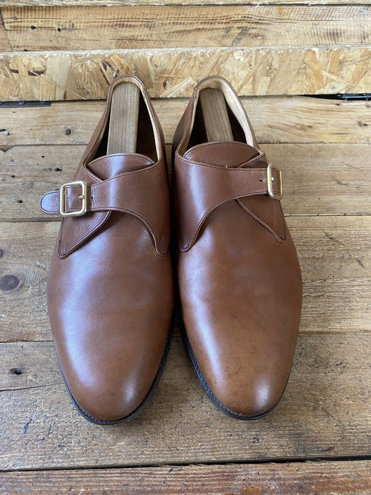 Trickers monk strap brown leather dress shoes uk 10.5
