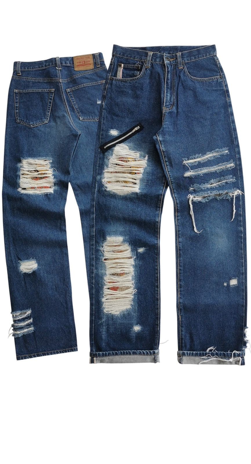 Kapital Back & Forth Selvedge Distressed Ripped Reworked Patch Jeans Size US 28 / EU 44 - 1 Thumbnail