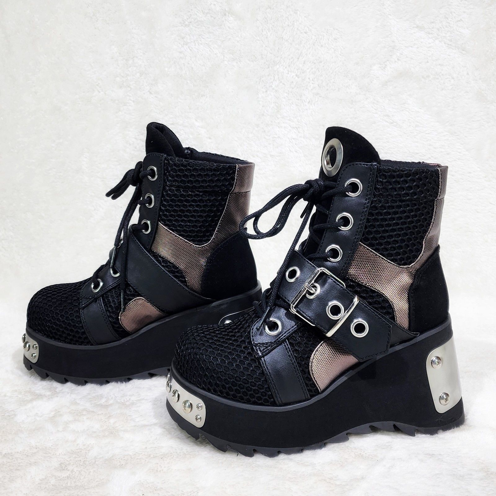 Demonia Cult DEMONIA Scene 50 Platform Goth Punk Ankle Boots Size US 6 / IT 36 - 6 Thumbnail