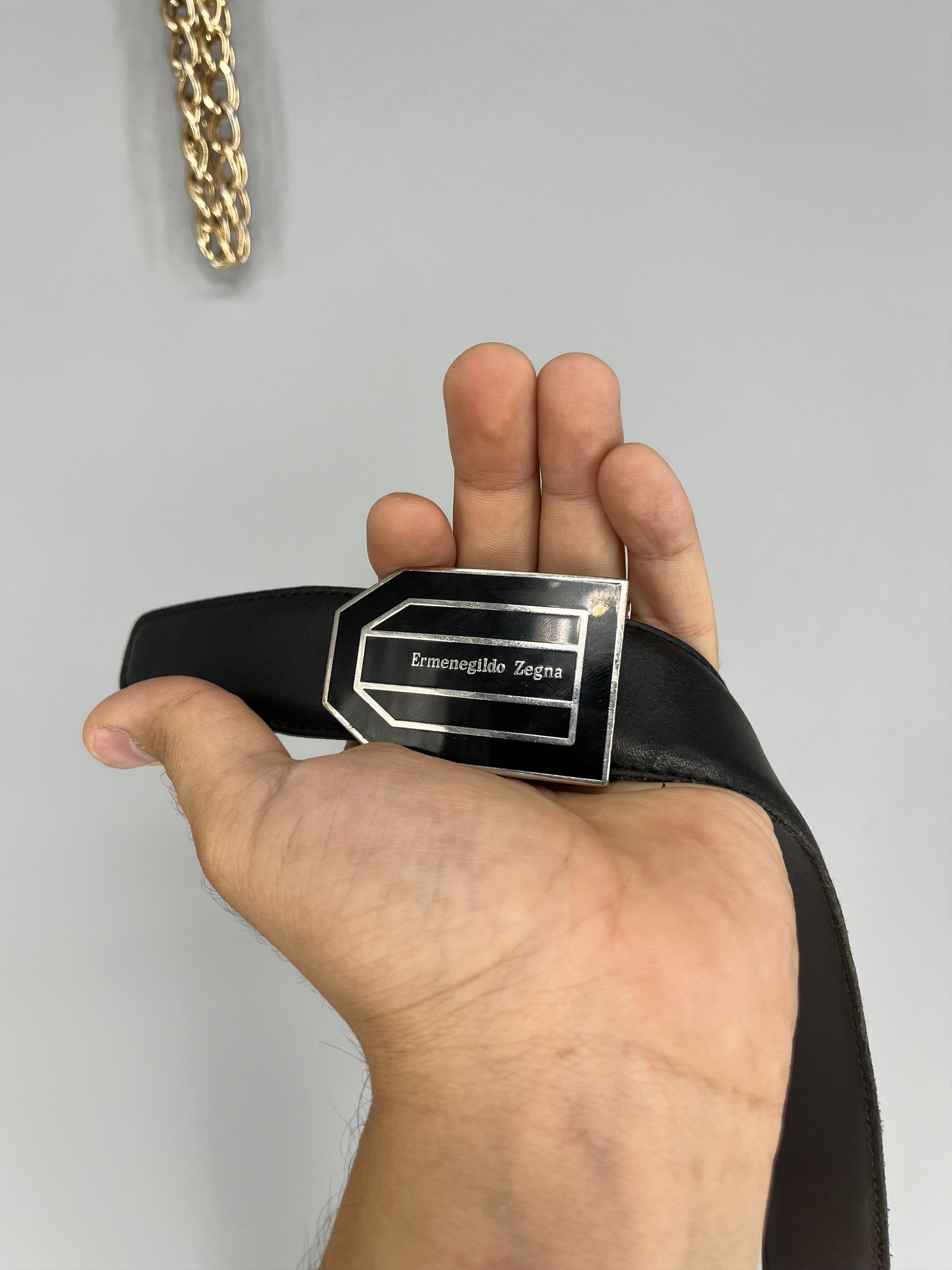 Designer Ermenegildo Zegna reversible Black / Brown Leather belt Size ONE SIZE - 2 Thumbnail