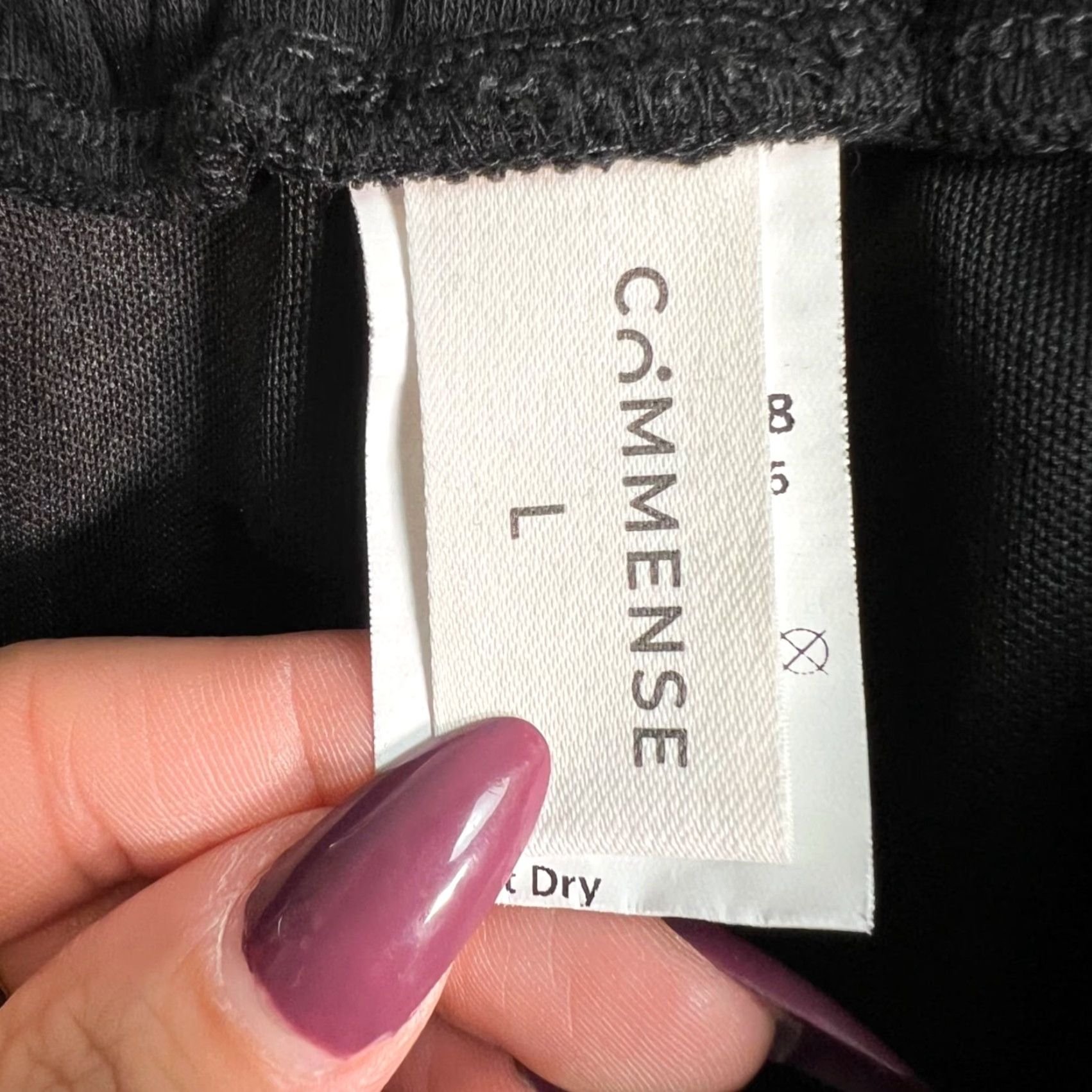 Vintage Commense Large Black & White Wide-Leg Pants Elastic Waist Contrast Stripe Size 36" / US 14 / IT 50 - 3 Thumbnail